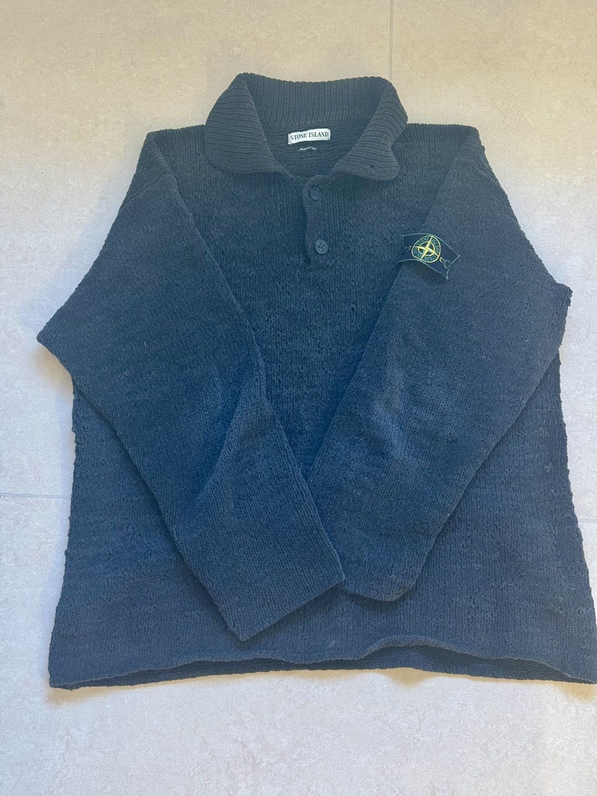 Stone Island × Vintage Stone Island Vintage 1997 Grey Knit Sweater 