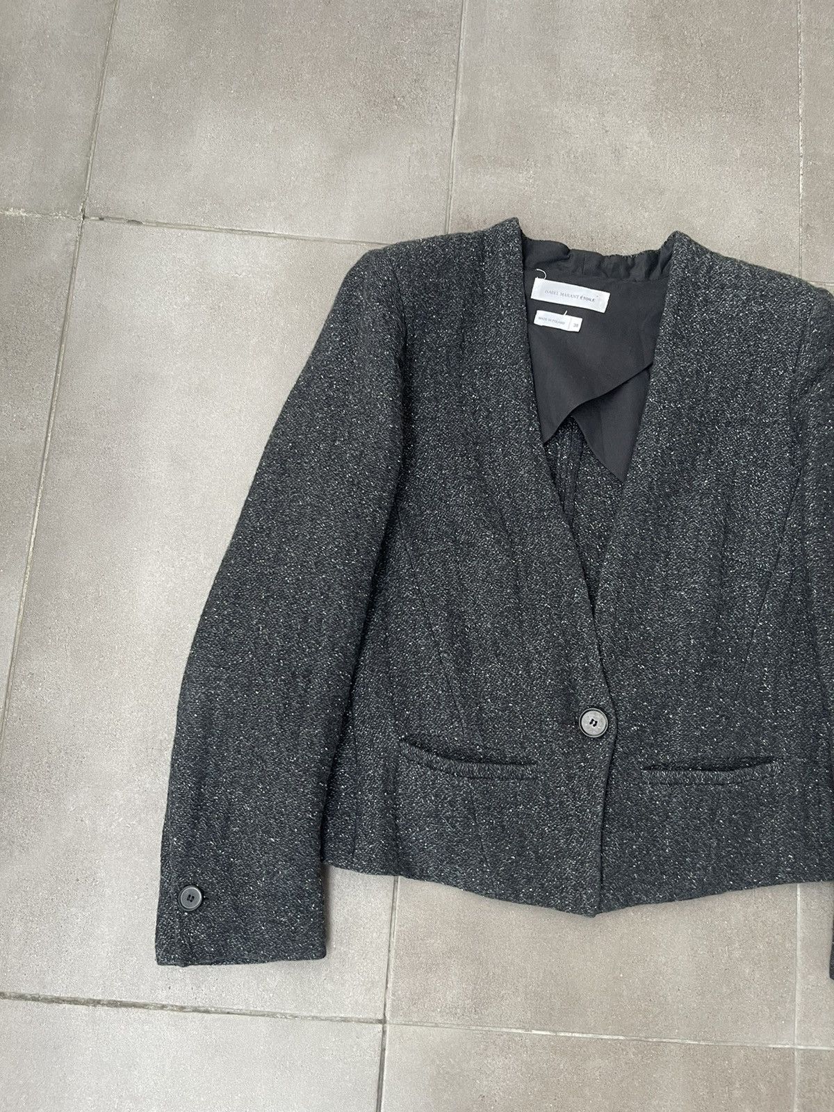 Isabel Marant Isabel Marant Etoile Dark Grey Silk Wool Blazer Jacket Size XS / US 0-2 / IT 36-38 - 4 Thumbnail