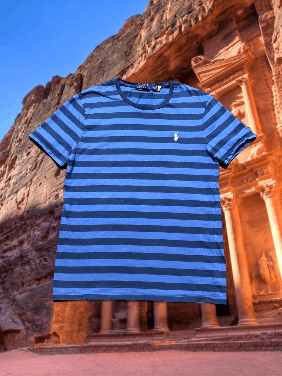Polo Ralph Lauren Vintage T-shirt blue print striped Polo Ralph Lauren Y2K Size US M / EU 48-50 / 2 - 1 Thumbnail