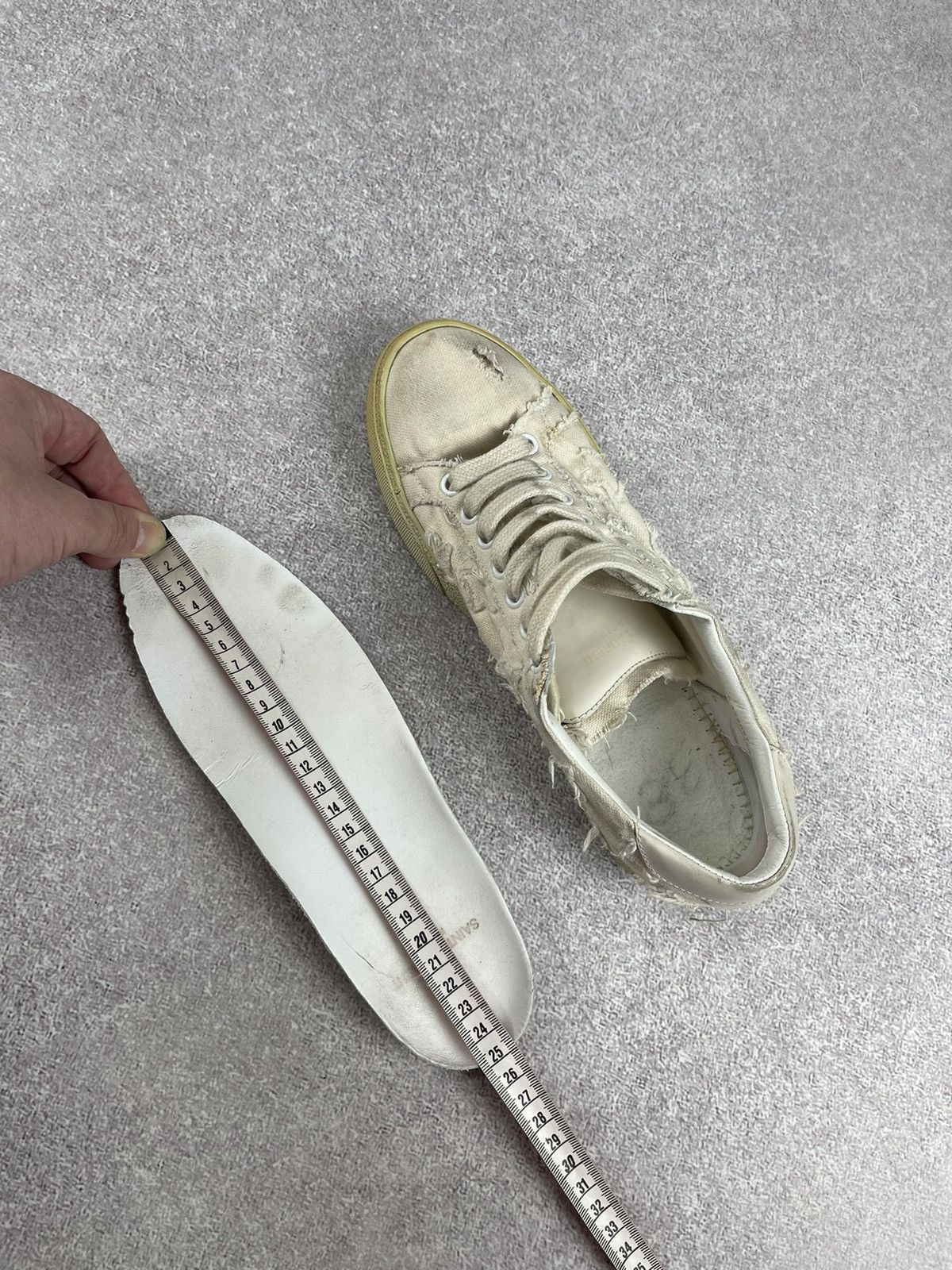 Saint Laurent Paris × Yves Saint Laurent Saint Laurent Paris Distressed Denim Sneakers Size 38 Size US 8 / IT 38 - 22 Thumbnail