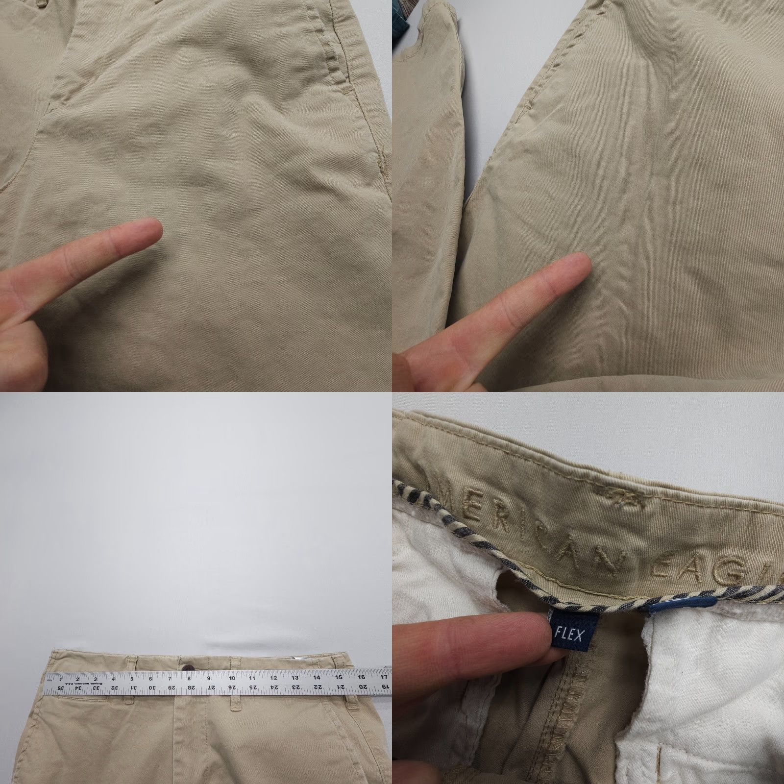American Eagle Outfitters American Eagle Outfitters Athletic Straight Live-in Khakis Chino Pants Mens 31 x 32 Beig e Comfort Stretch Pockets Regular 31in Inseam Size US 31 - 8 Thumbnail