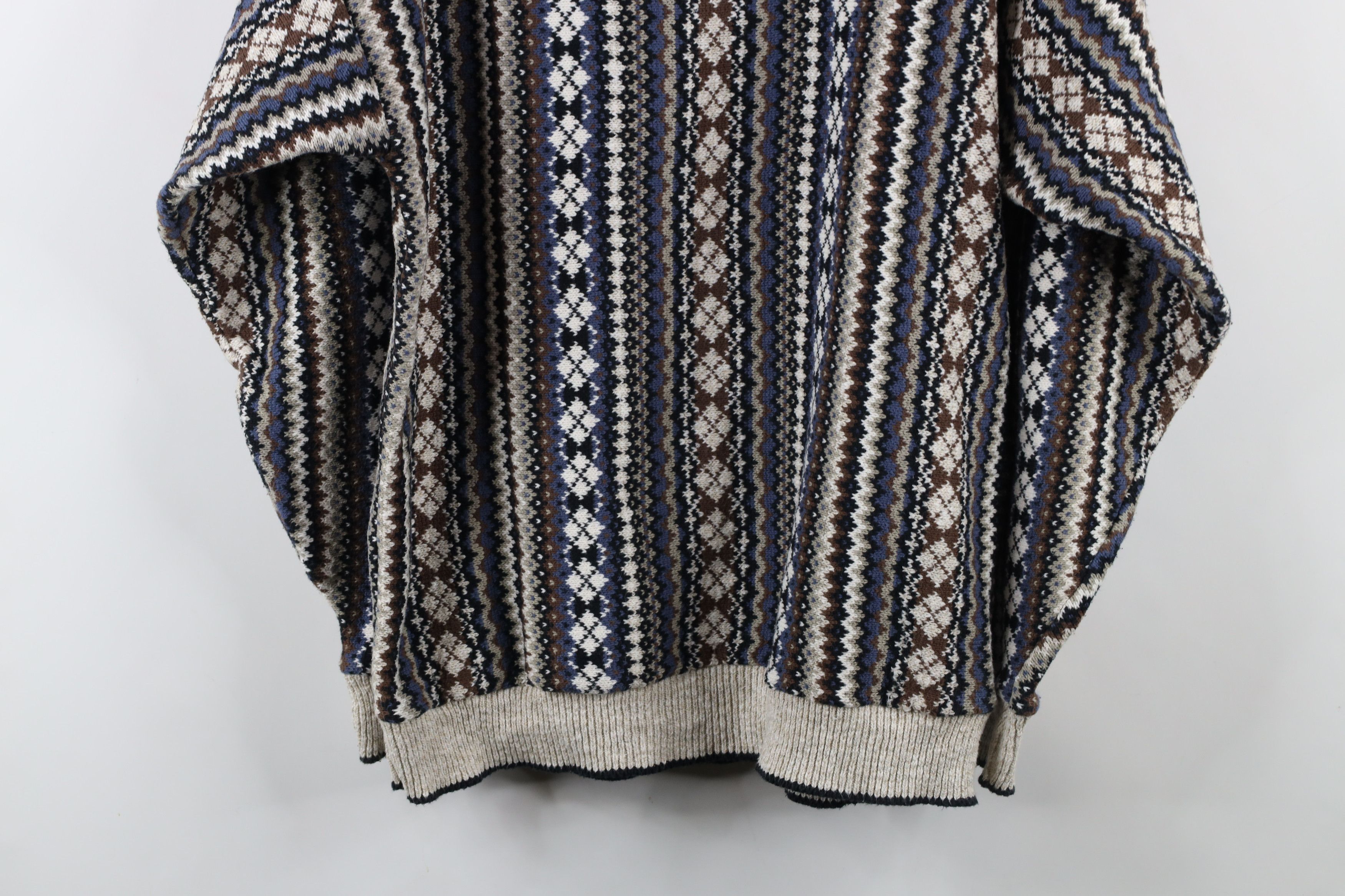 Vintage Vintage 90s Coogi Style Rainbow Fair Isle Knit Sweater USA Size US XL / EU 56 / 4 - 8 Thumbnail
