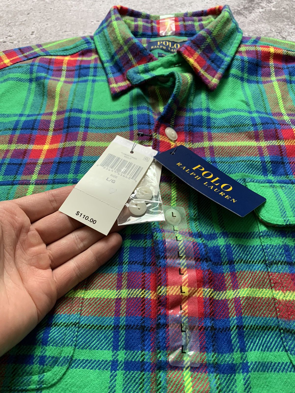 Polo Ralph Lauren × RRL Ralph Lauren × Ralph Lauren NEW Polo Ralph Lauren Plaid Flannel Overshirt Size US L / EU 52-54 / 3 - 4 Thumbnail