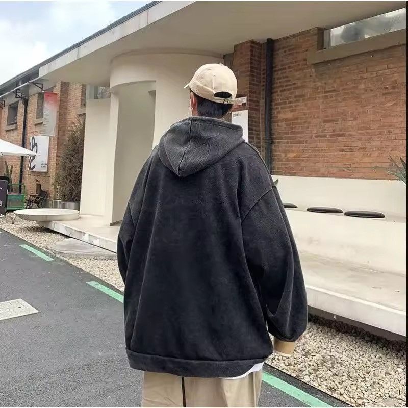 Japanese Brand Boxy Hoodie - Mineral Wash Charcoal Size US L / EU 52-54 / 3 - 2 Thumbnail