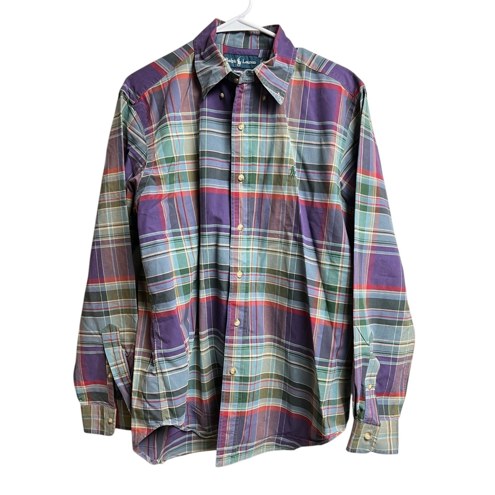 Ralph Lauren Ralph Lauren Classic Fit Muted Purple Green Plaid Medium Size US M / EU 48-50 / 2 - 1 Thumbnail