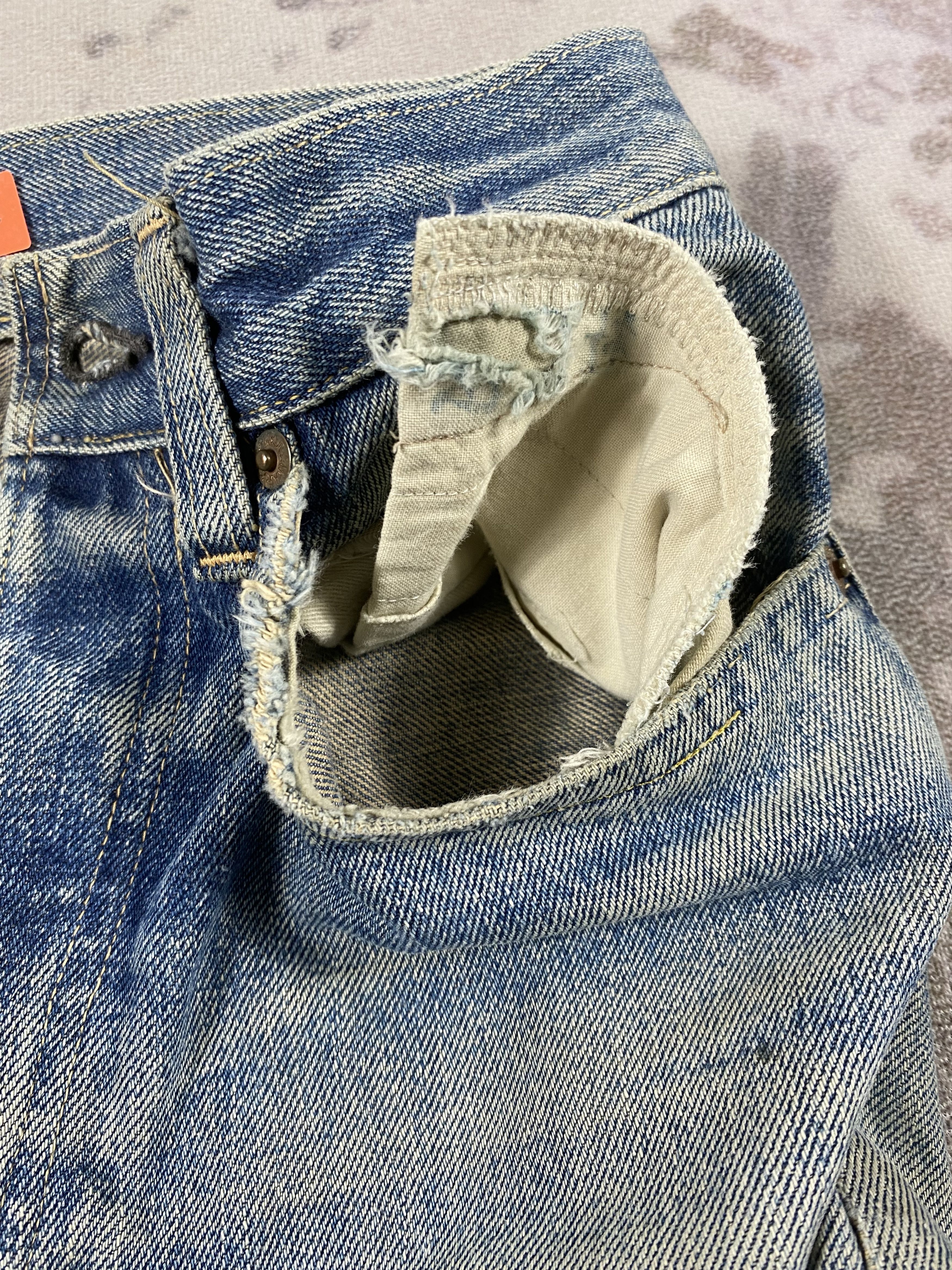 Japanese Brand Redline Distressed Vintage HR Market 24x30.5 Denim-JN3956 Size US 26 / EU 42 - 10 Thumbnail