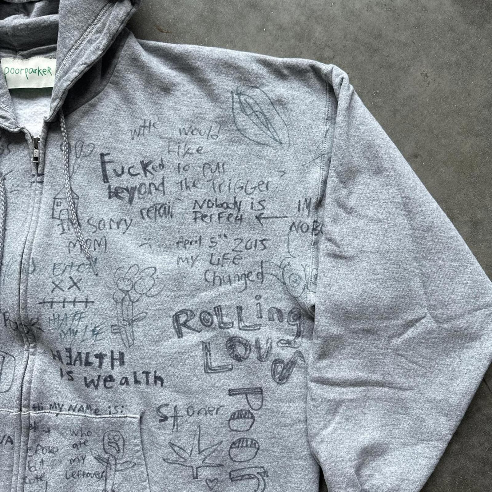 Packer Shoes Poor Parker Hoodie Jacket With Hand Written Graffiti Design Size US XL / EU 56 / 4 - 5 Thumbnail