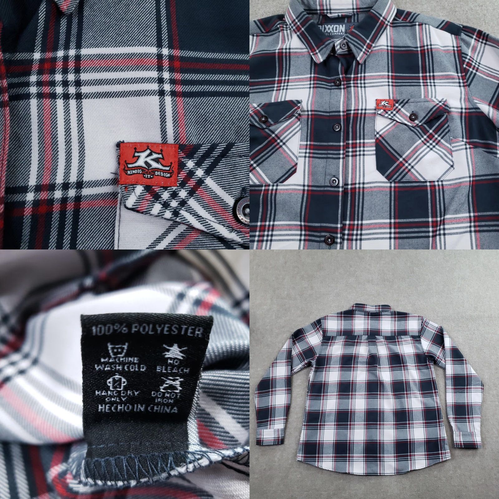 Vintage Dixxon Flannel The Boss Shirt XL Womens Black Gray Red Plaid Kindig Design Size XL / US 12-14 / IT 48-50 - 8 Thumbnail