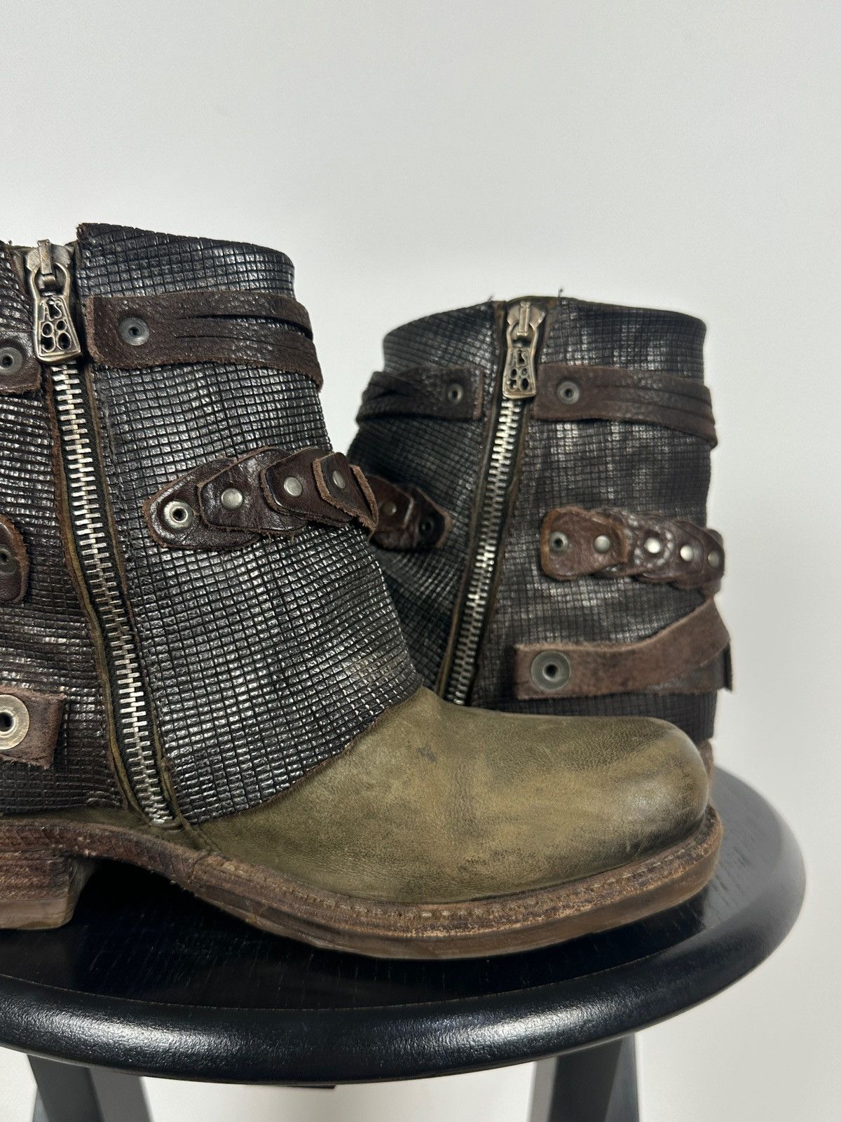 A.S.98 A.S.98. Airstep Leather Biker Ankle Studded Strap Boots Size US 6 / IT 36 - 18 Thumbnail