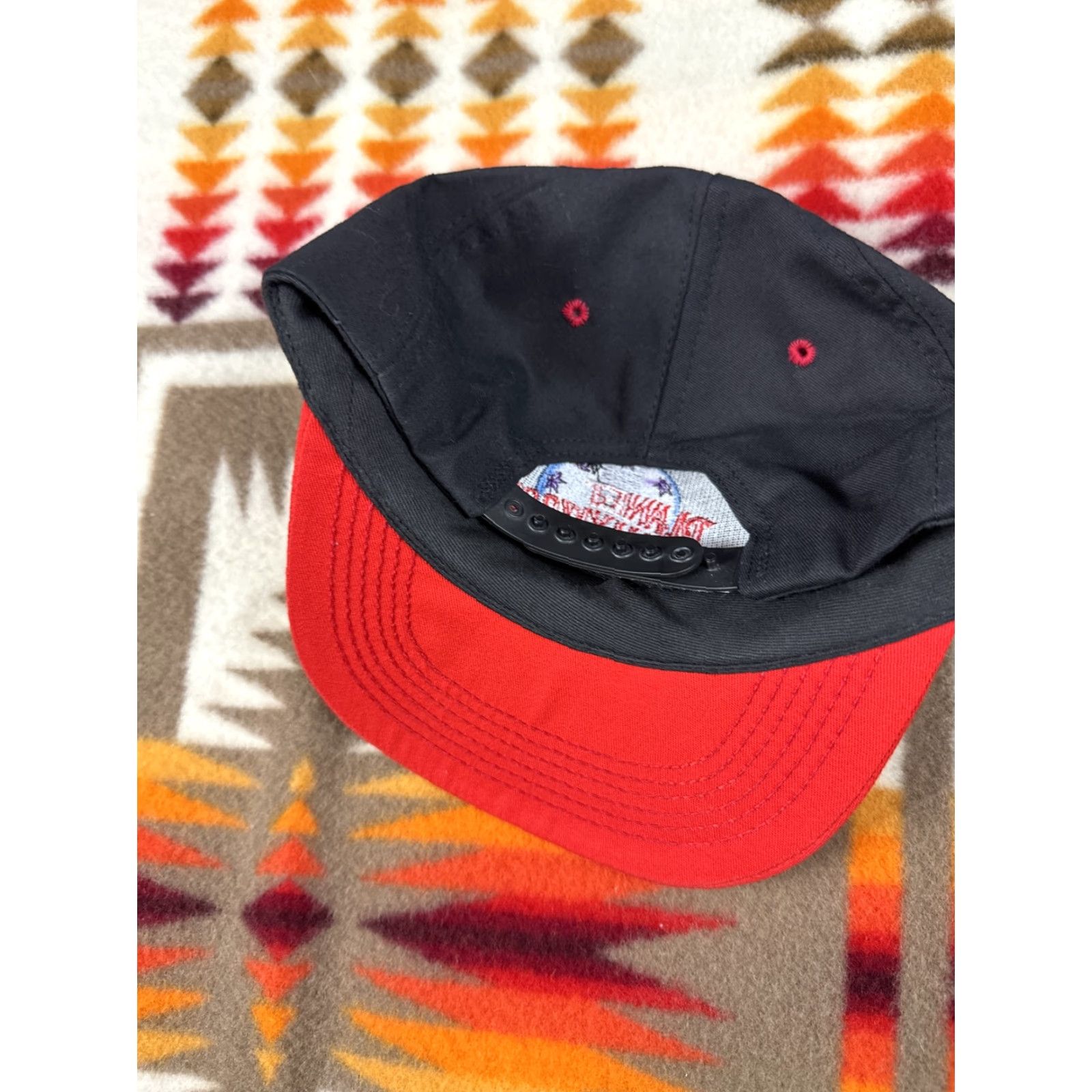 Planet Hollywood VINTAGE Planet Hollywood Snapback Hat Cap Black Red Bill USA Made In USA Men One Size Black Snapback Hat Cap Men Size ONE SIZE - 5 Thumbnail