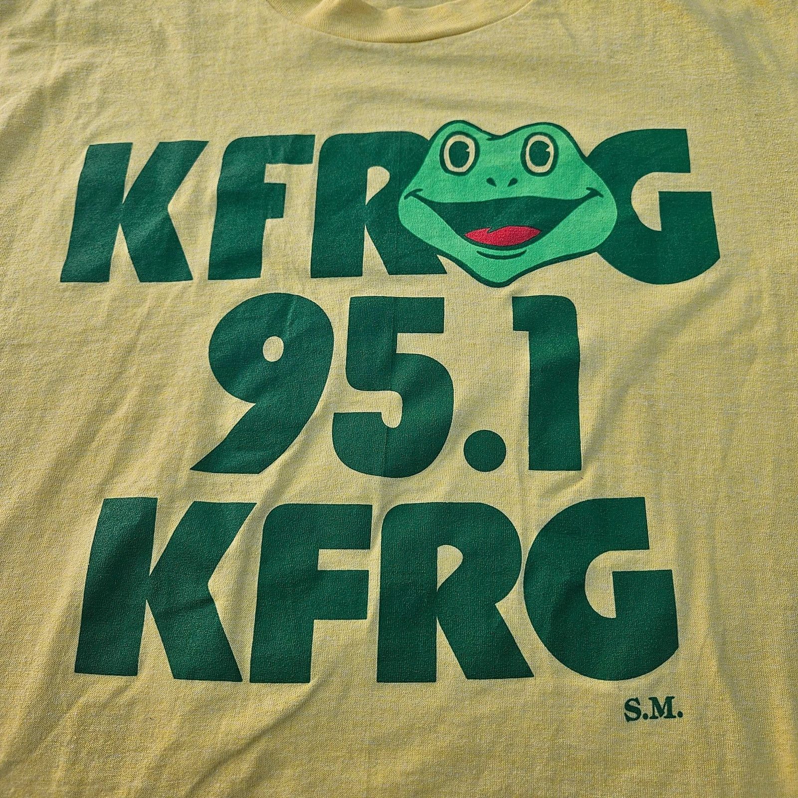 Fruit Of The Loom Vintage Kfrog Shirt Size Large Yellow Single Stitch Size US L / EU 52-54 / 3 - 2 Thumbnail