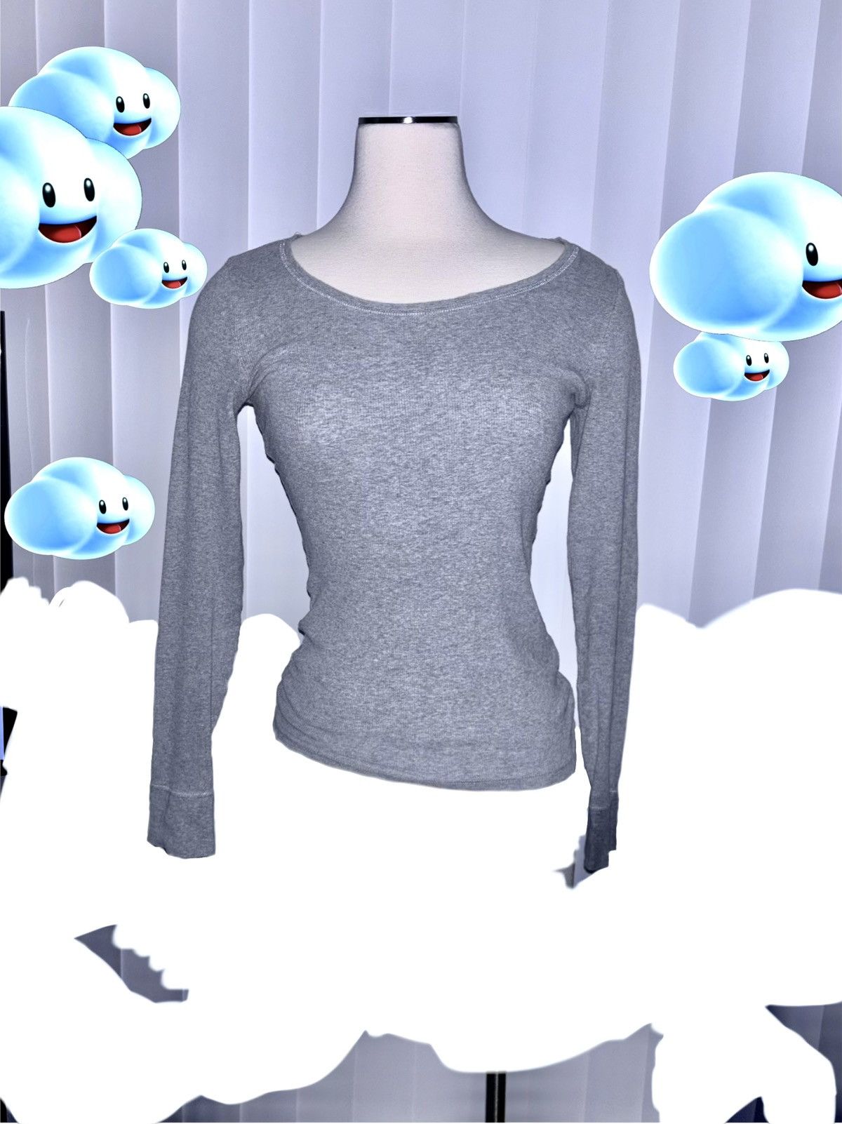 Faded Glory Faded Glory Women’s Gray Long Sleeve Top Size Small Glitter Size S / US 4 / IT 40 - 1 Thumbnail
