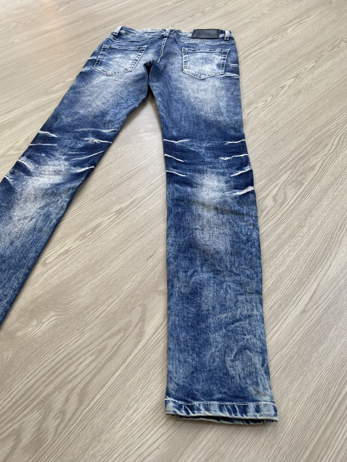 If Six Was Nine × Le Grande Bleu (L.G.B.) × Tornado Mart 2000s Cavaria Fuga Clawmark Nice Faded Skinny Jeans Size US 26 / EU 42 - 19 Thumbnail