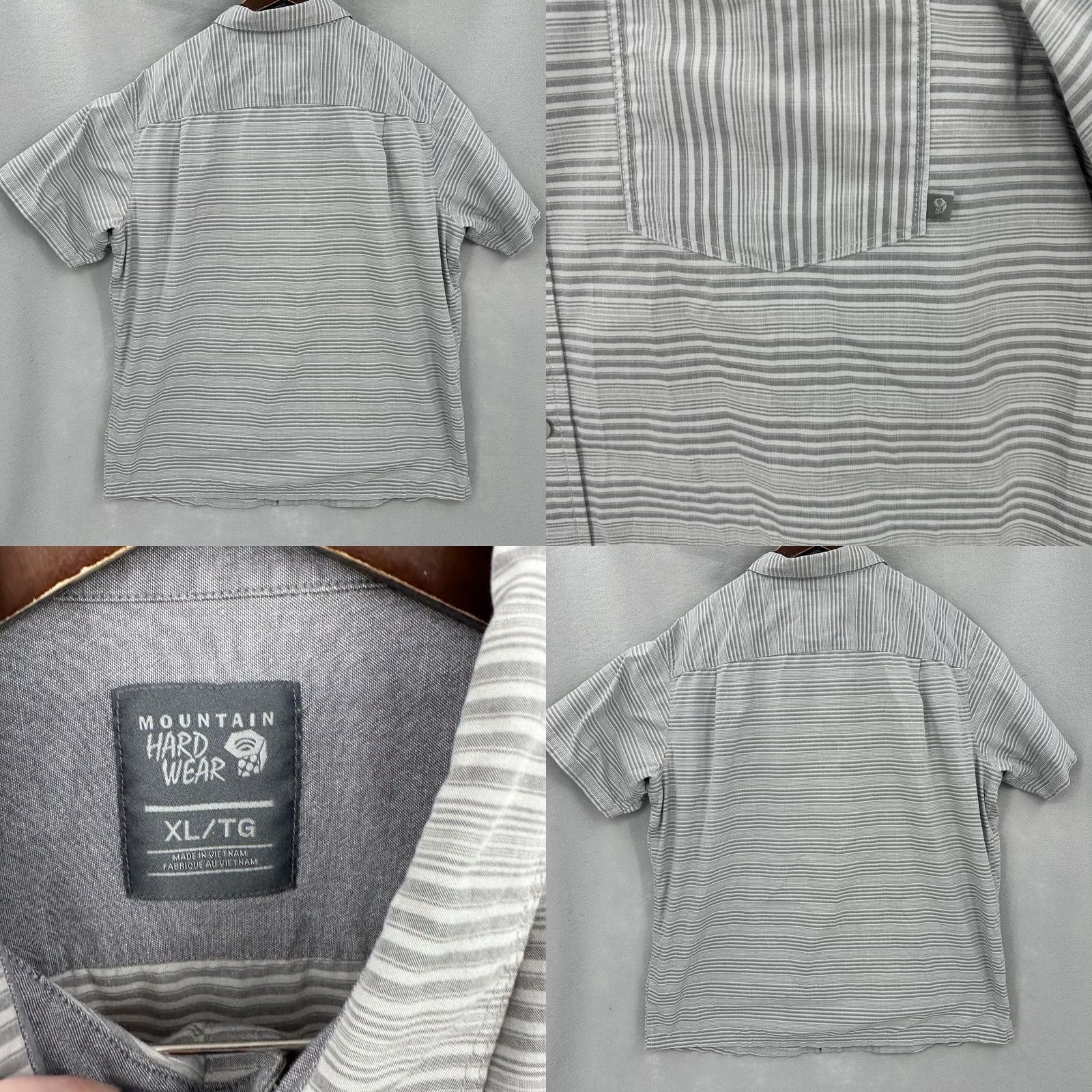 Mountain Hardwear Mountain Hardwear Shirt Mens XL Gray Button-Up Short Sleeve Striped Camp Preppy Size US XL / EU 56 / 4 - 8 Thumbnail