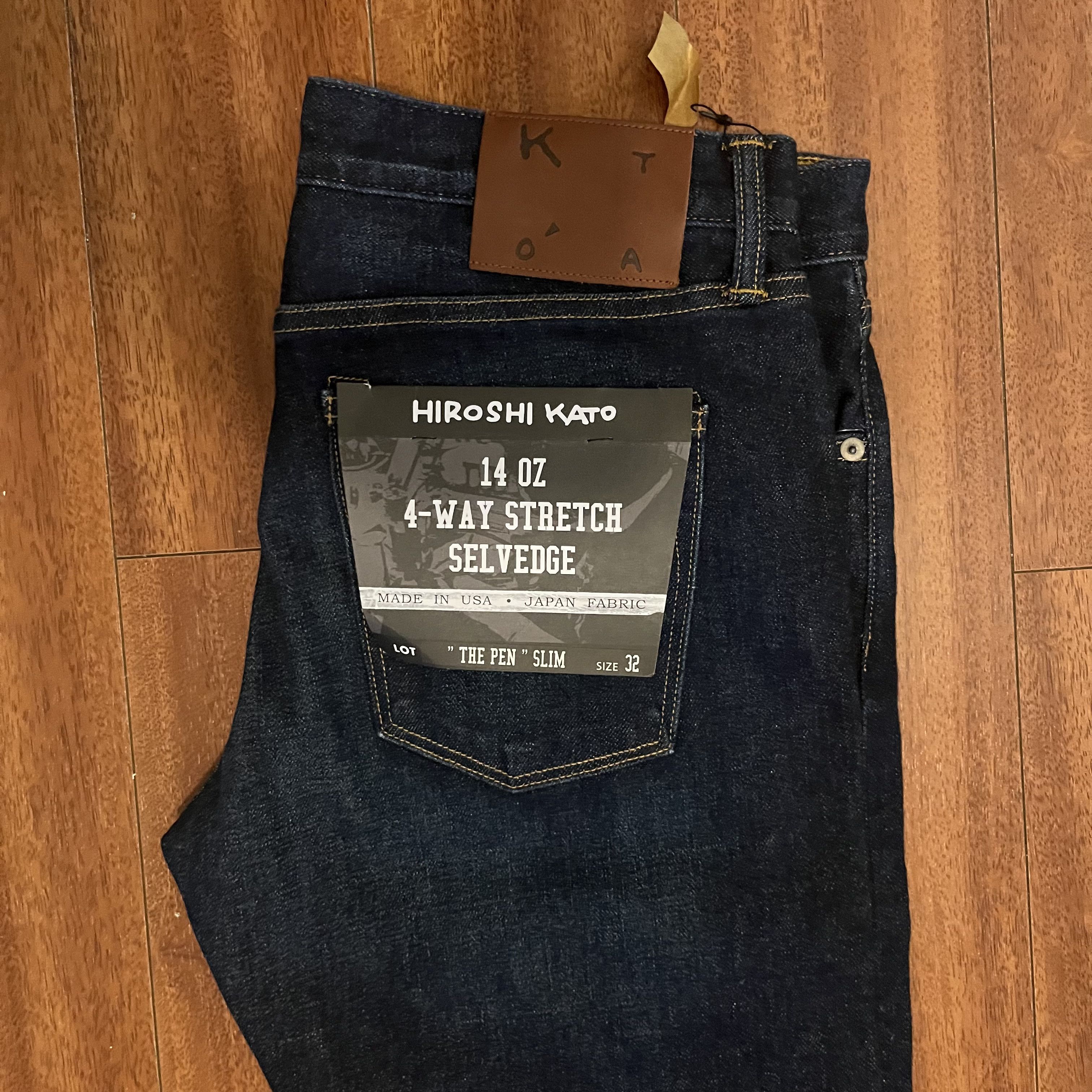 Hiroshi Kato Hiroshi Kato Pen Slim Jeans Indigo 14oz Stretch Selvedge 32 Size US 32 / EU 48 - 2 Thumbnail