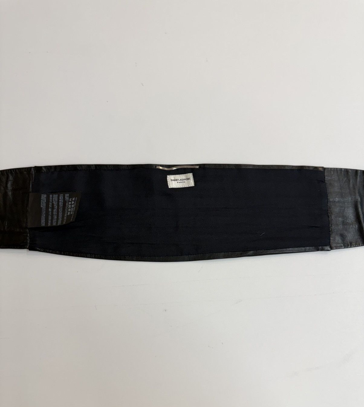 Saint Laurent Paris Saint Laurent Paris — Black Leather Wide Cummerbund Belt Size ONE SIZE - 16 Thumbnail