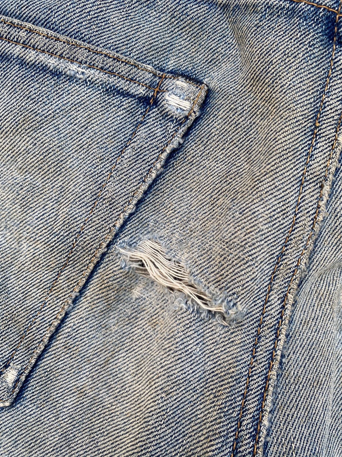 Denime Denime Japan Thrashed Distressed Selvedge Denim Size US 30 / EU 46 - 22 Thumbnail