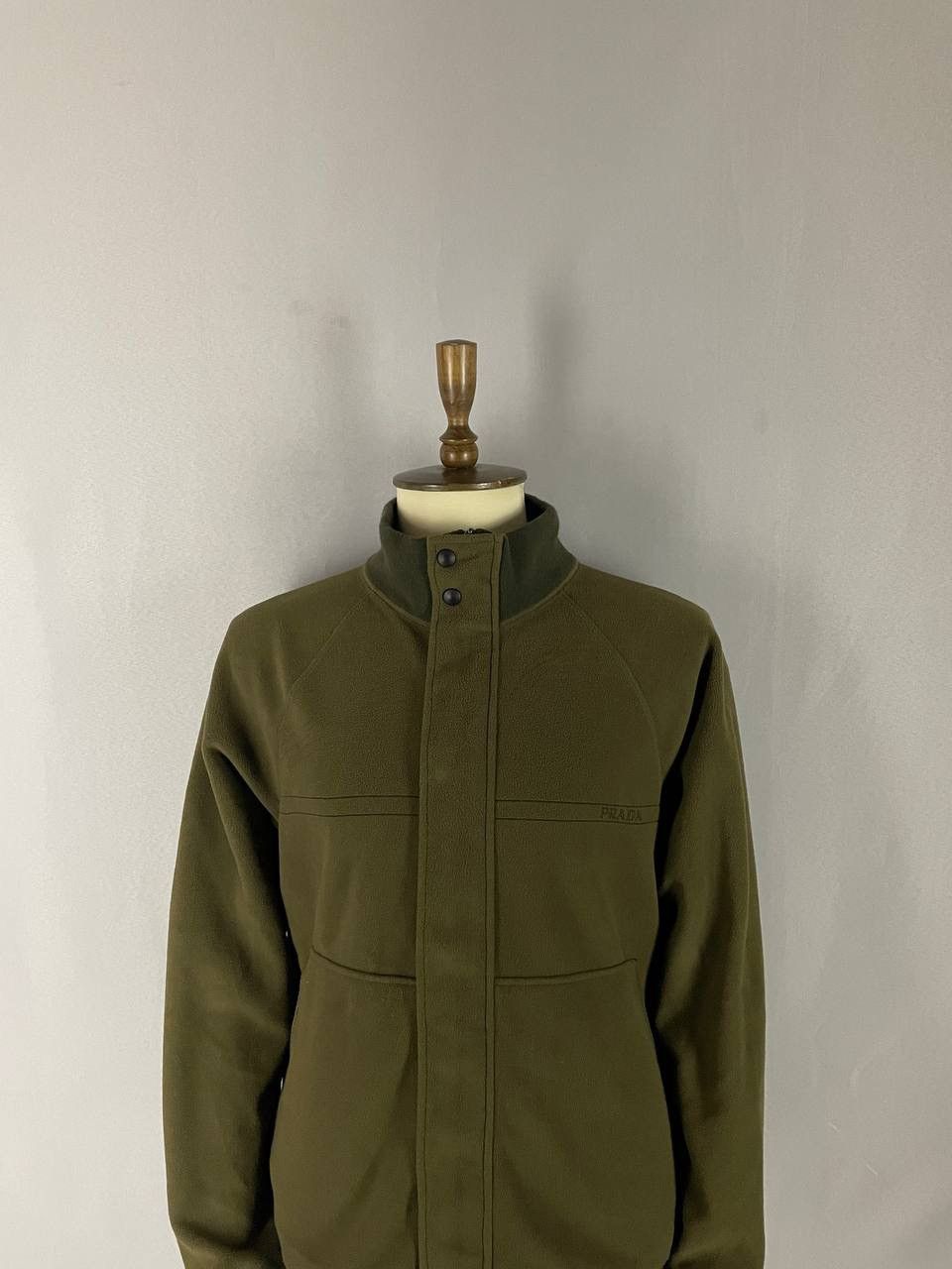 Prada Prada Fleece Sweater Khaki Zip Size US XXL / EU 58 / 5 - 2 Thumbnail