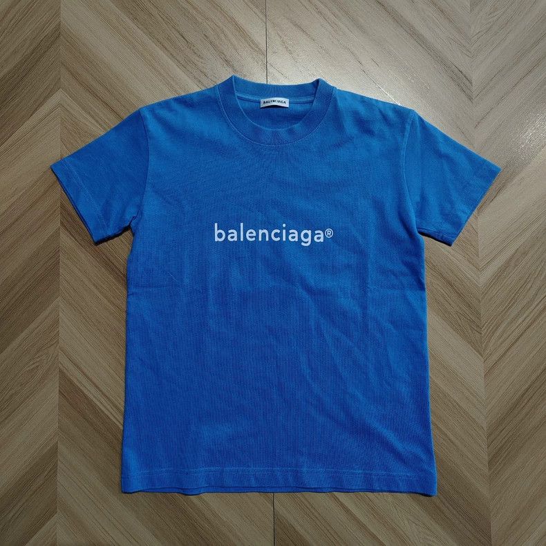 Balenciaga Balenciaga Blue Crew Neck T-Shirt - dmc Size US S / EU 44-46 / 1 - 1 Thumbnail