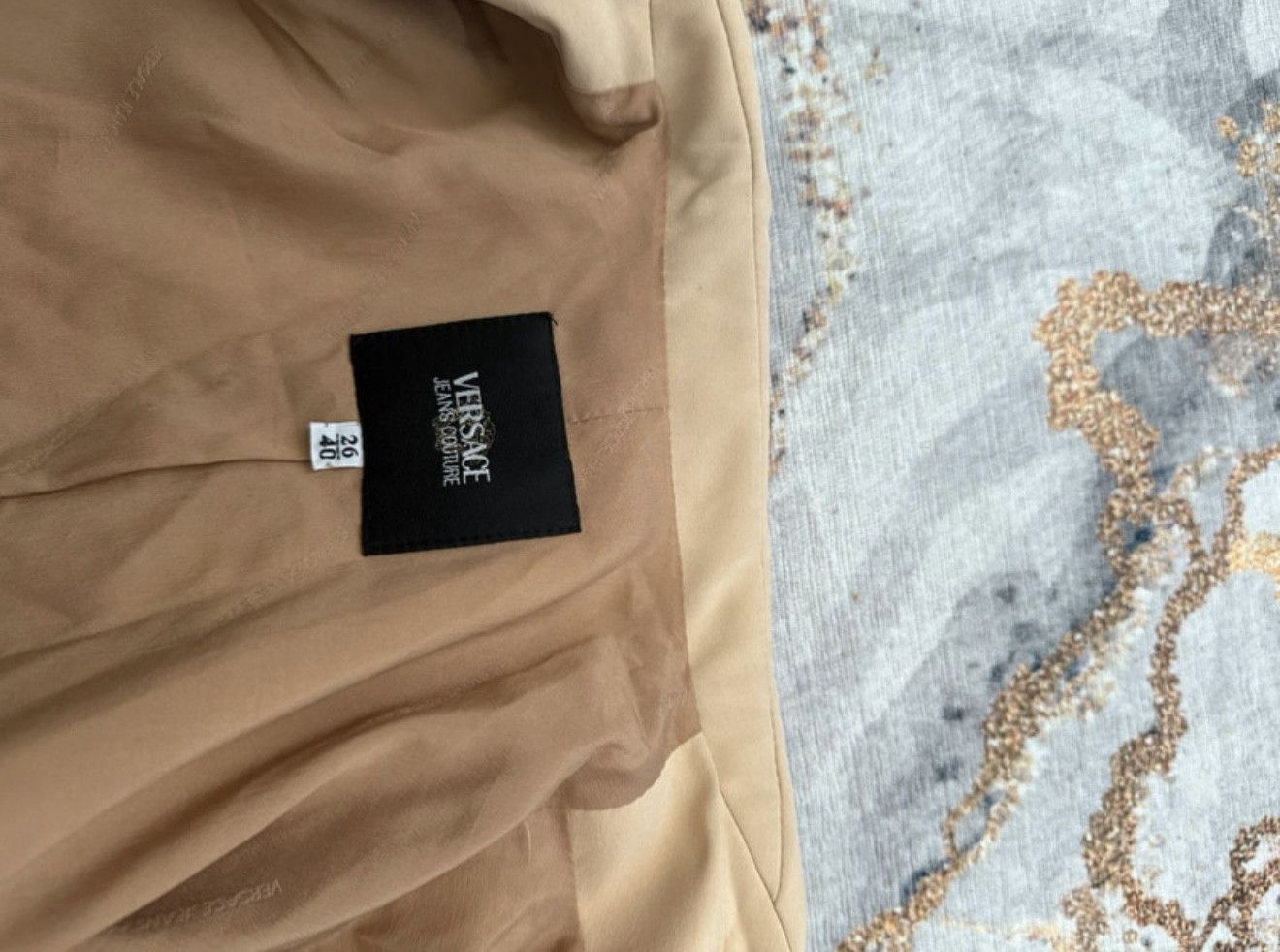 Versace Jeans Couture Vintage Beige Tailored Blazer – Minimal / Old Money Style Size L / US 10 / IT 46 - 3 Thumbnail