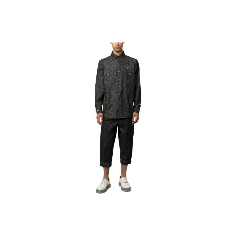Vivienne Westwood o1y0525 Denim Shirt in Black/Gray Size US XL / EU 56 / 4 - 5 Thumbnail