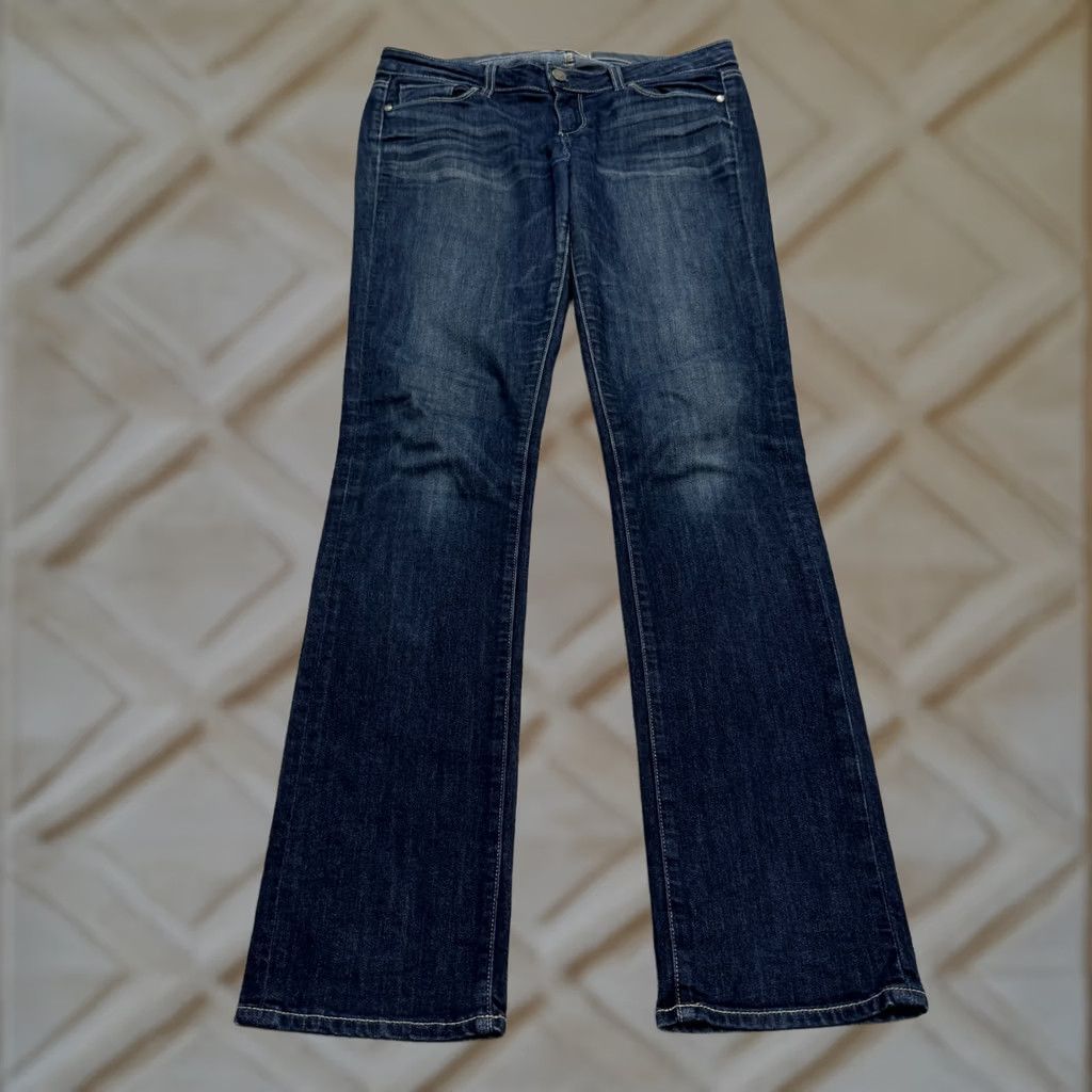 Paige Paige Skyline Straight Denim Jeans Womens 29 Blue Dark Wash Low Rise 32x33 Pants Slim Boyfriend? Size 29" - 1 Thumbnail