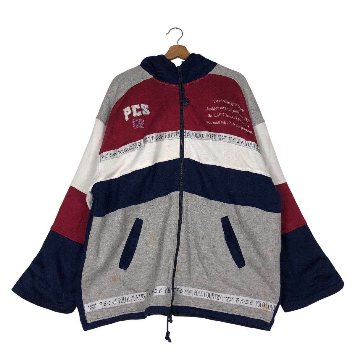 Japanese Brand Vtg Polo Country Zipper Jacket Big Logo Spell Multi Colour Size US L / EU 52-54 / 3 - 13 Thumbnail