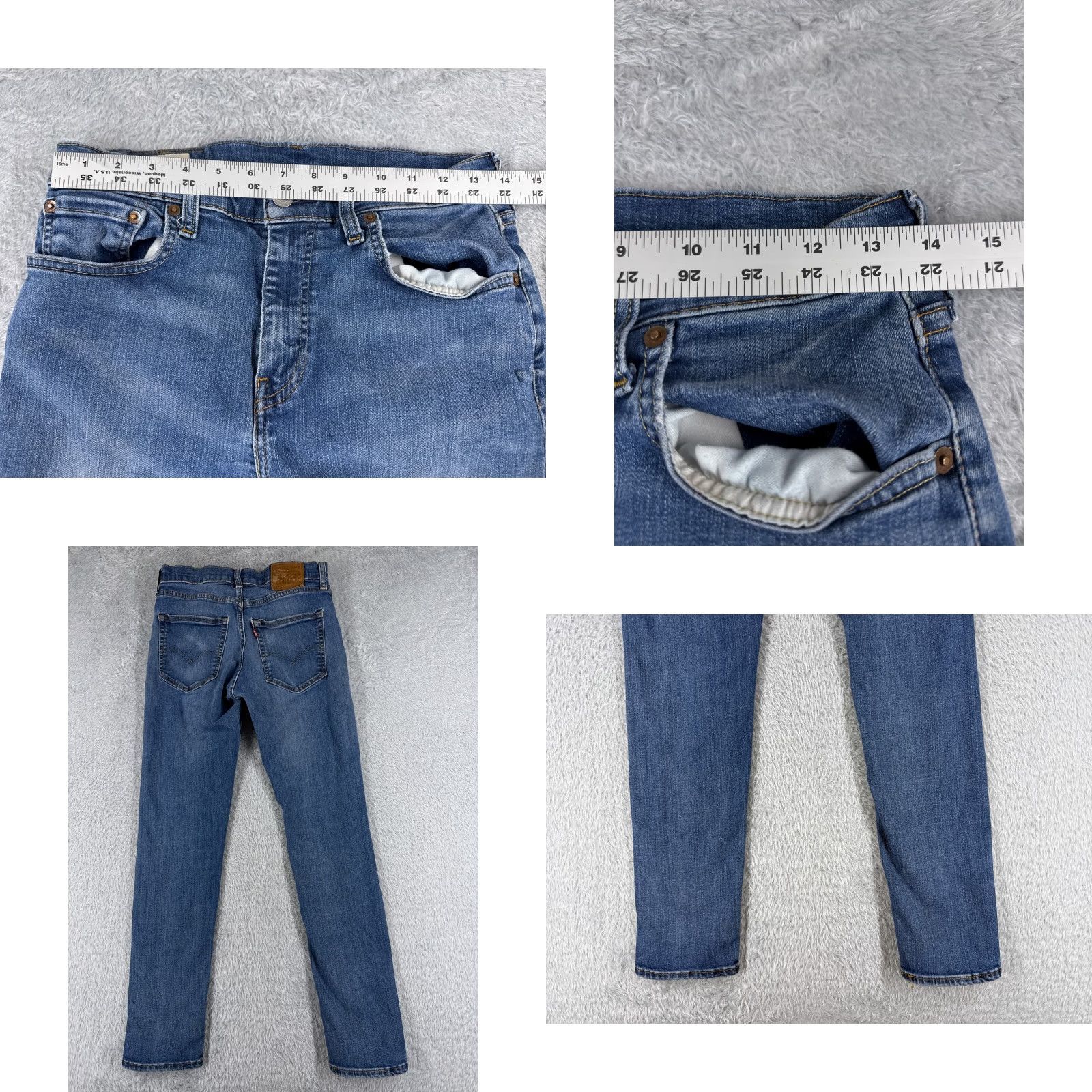 Levi's Levi's 512 Jeans Regular Denim Blue 31x27 Distressed Stretch 5-Pocket Cotton Jeans Men Size US 31 - 9 Thumbnail