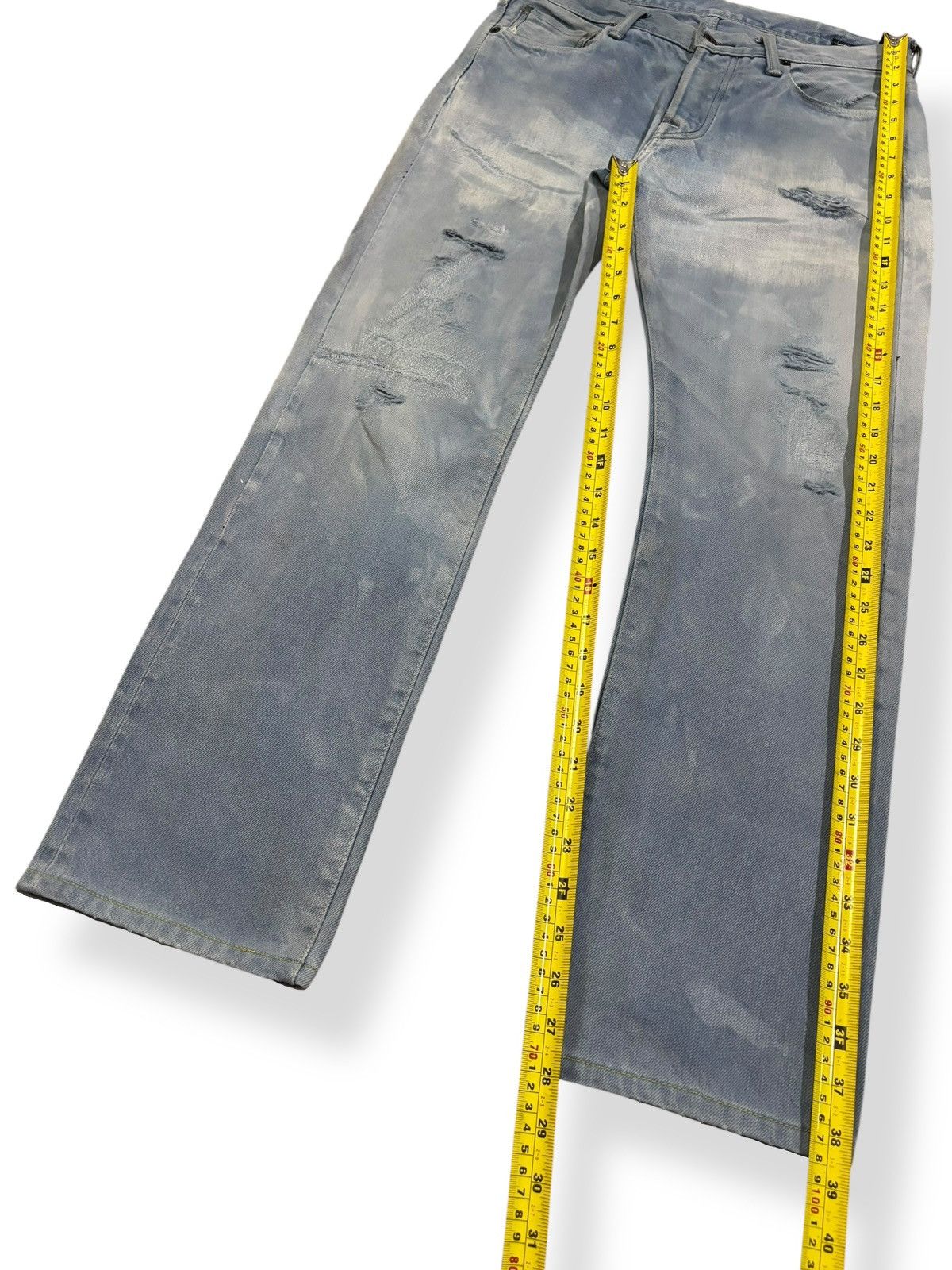 Hysteric Glamour Vintage Kuro Selvedge Acid Wash Distressed Grunge Jeans Size US 30 / EU 46 - 16 Thumbnail