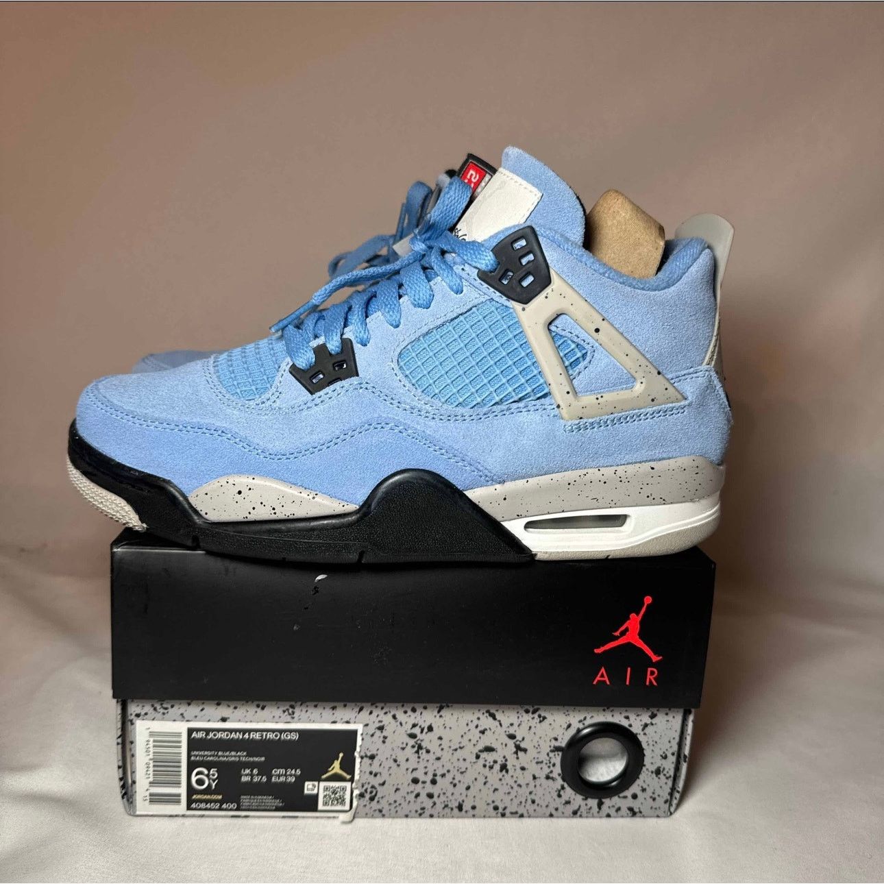 Jordan Brand × Nike Size 6.5 - Air Jordan 4 Retro GS University Blue Men's Shoes Size US 6.5 / EU 39-40 - 8 Thumbnail
