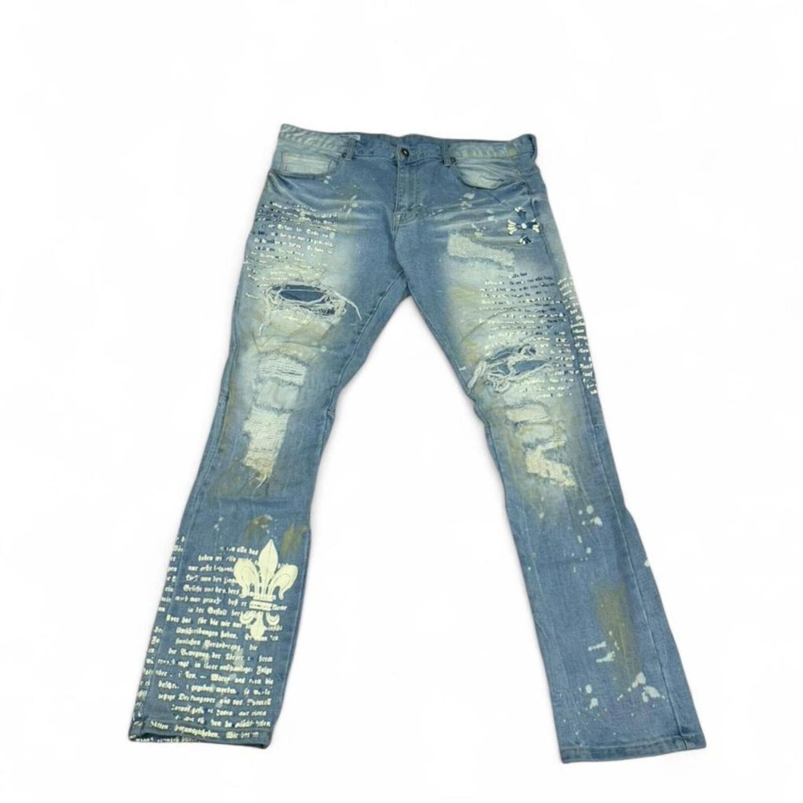 True Religion Smoke Rise Distressed blue jeans with unique design Size US 38 / EU 54 - 2 Thumbnail