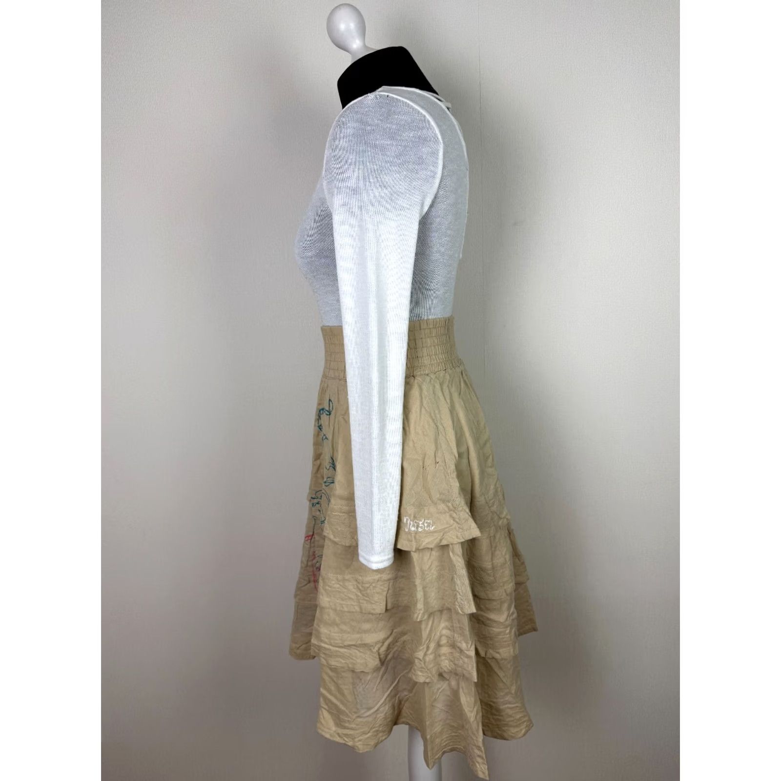 Diesel Diesel Skirt Women Beige Size 27 Knee Length Cotton Defect Size 27" / US 4 / IT 40 - 4 Thumbnail
