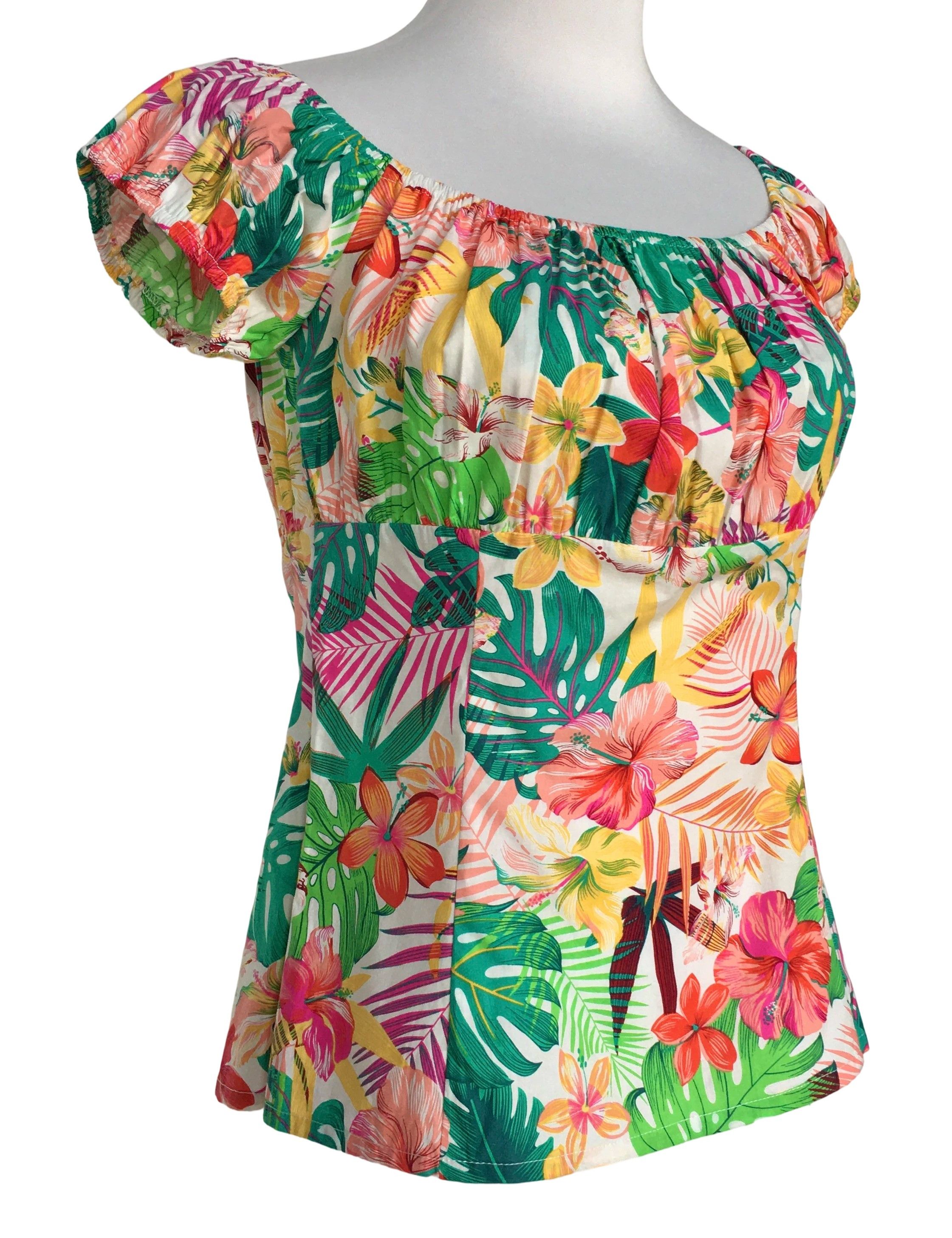 Other Floral Print Tops Hawaii Vacation Blouses Size XXL / US 16-18 / IT 52-54 - 2 Thumbnail