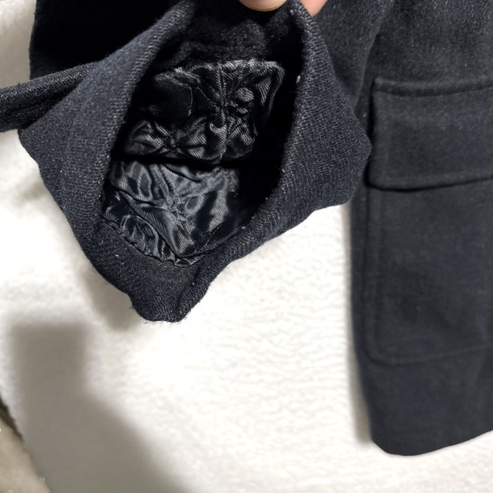 Vintage VINTAGE L.L. Bean Pea Coat Wool Field Coat Men’s Medium Reg Black 90s Rare Portugal Mid-Length Jacket/Coat Mens Size US M / EU 48-50 / 2 - 4 Thumbnail
