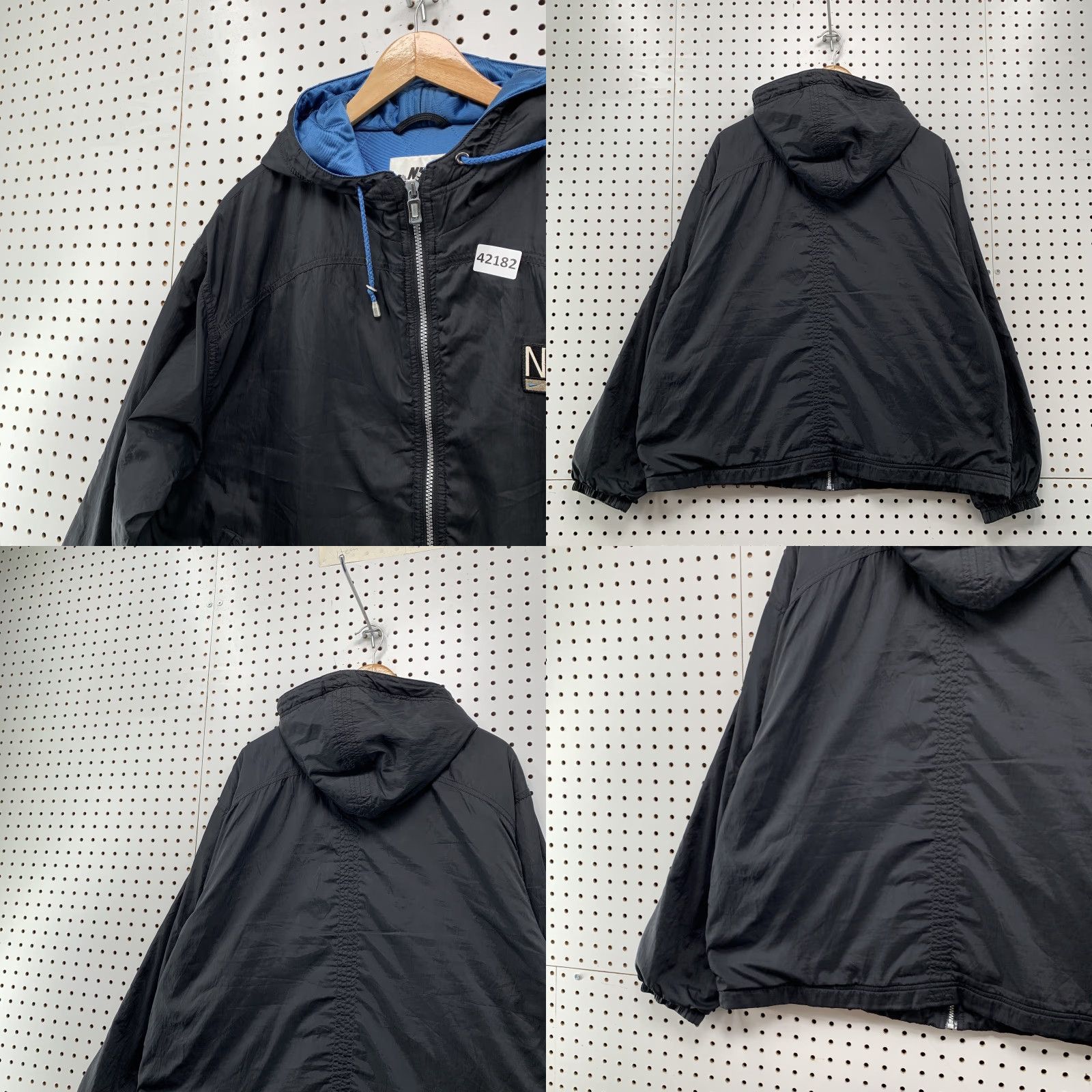Nike Nike Windbreaker Jacket Mens XL Black Blue Embroidered Zip Hooded Size US L / EU 52-54 / 3 - 8 Thumbnail