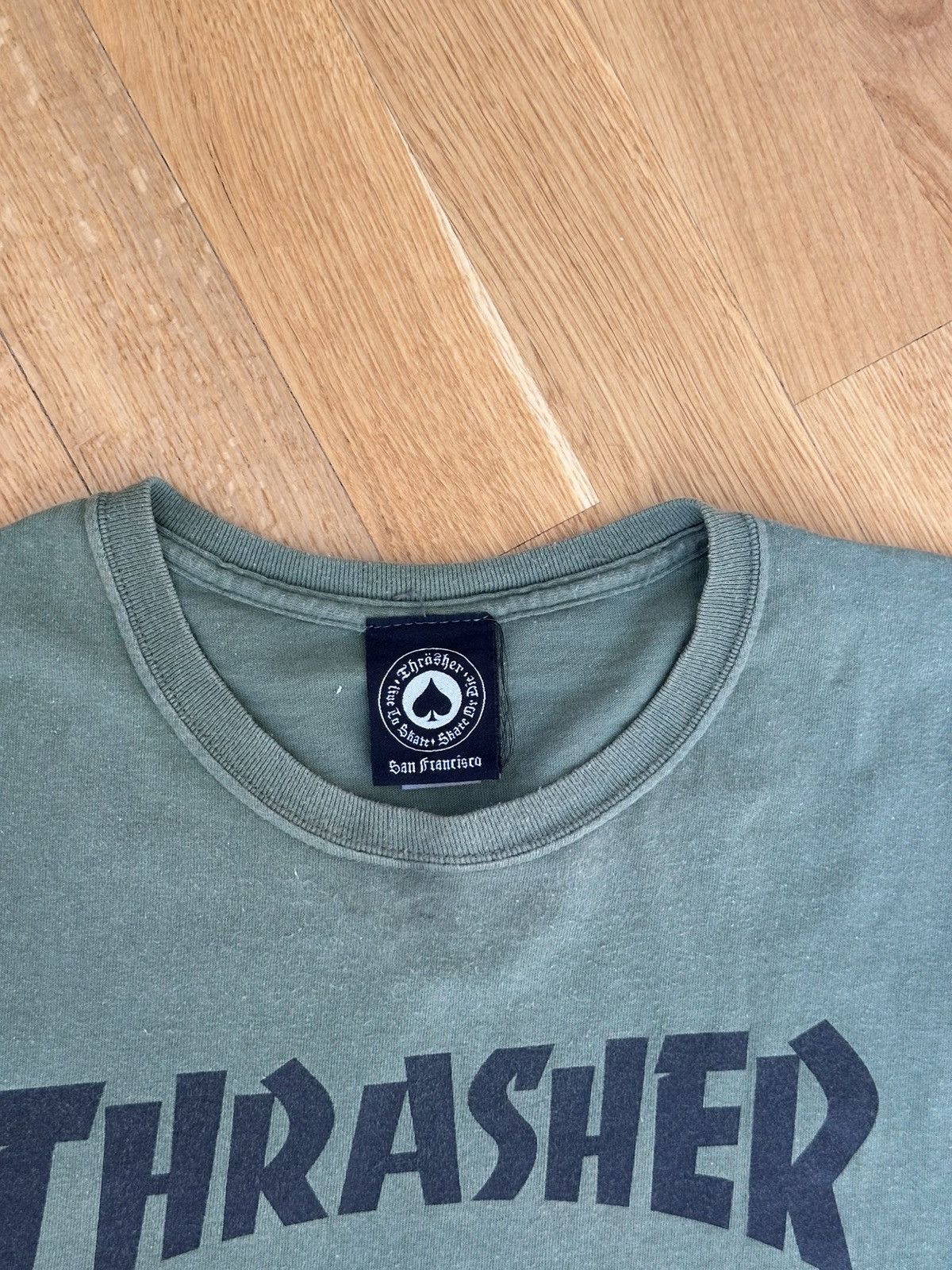 Thrasher Trasher T-shirt Black Logo Y2K Green Fit Size US L / EU 52-54 / 3 - 7 Thumbnail