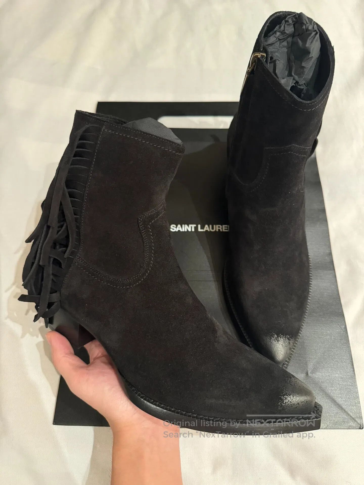 Saint Laurent Paris Saint Laurent Paris Deer Skin Fringe Boots Men's Boots| Size US 9 / EU 42 - 1 Thumbnail