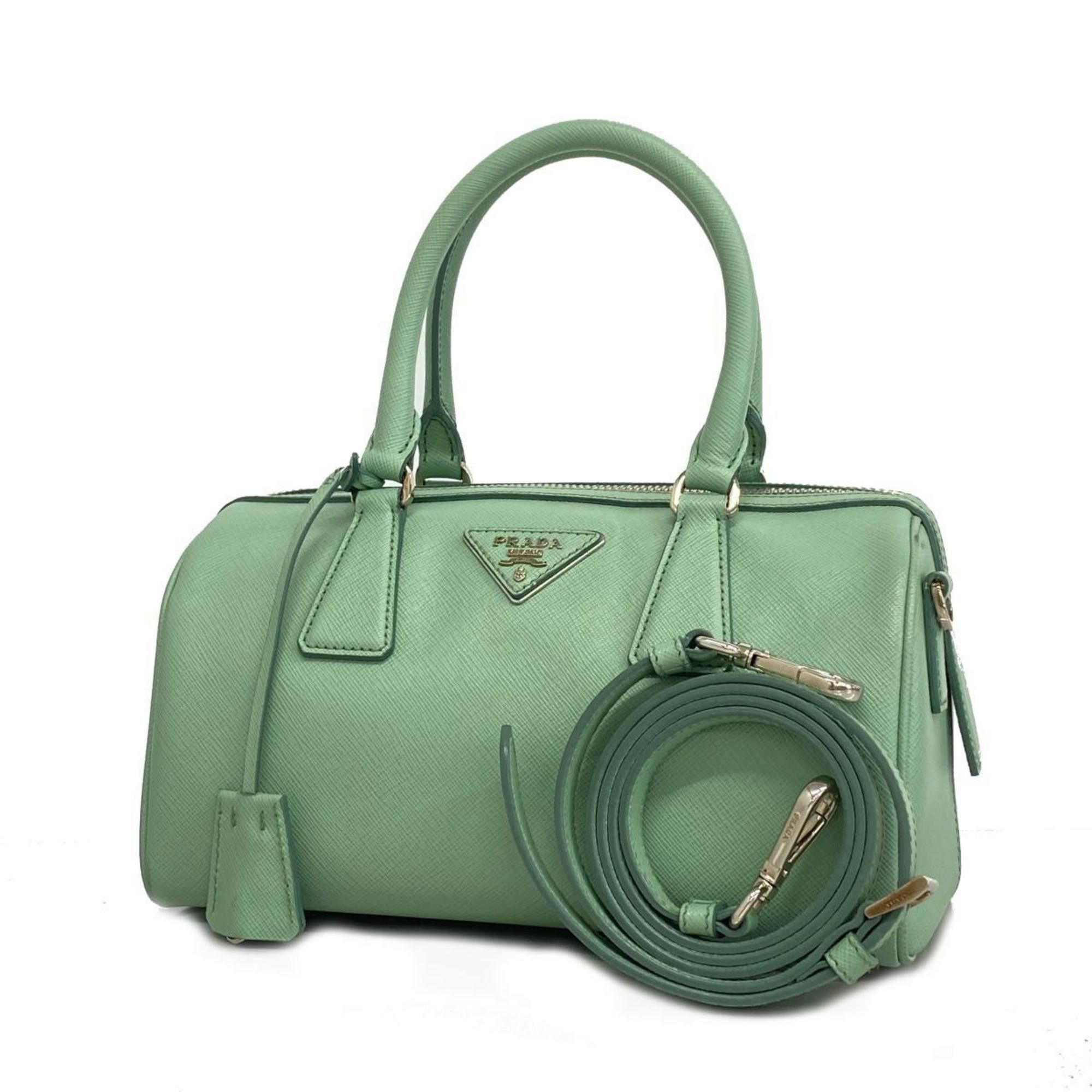 image of Prada Handbag In Saffiano Leather, Light Green, For Women