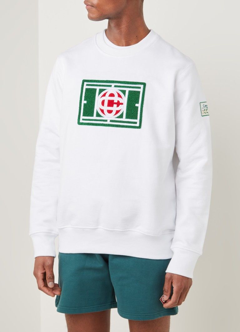 Casablanca White Embroidered Tennis Court Logo Sweatshirt Size XS / US 0-2 / IT 36-38 - 2 Thumbnail