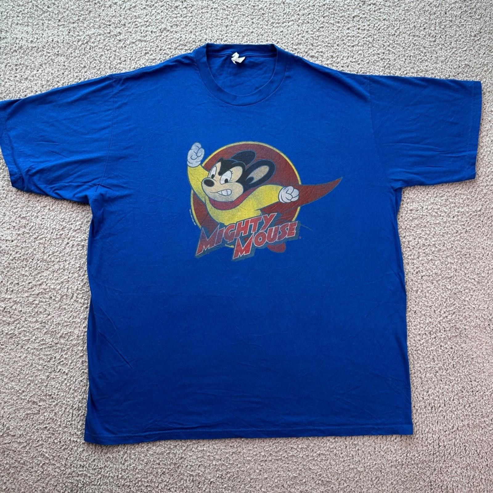Other Mighty Mouse Graphic T Shirt Blue XL Ring Spun Fan Favorite Size US XL / EU 56 / 4 - 1 Thumbnail