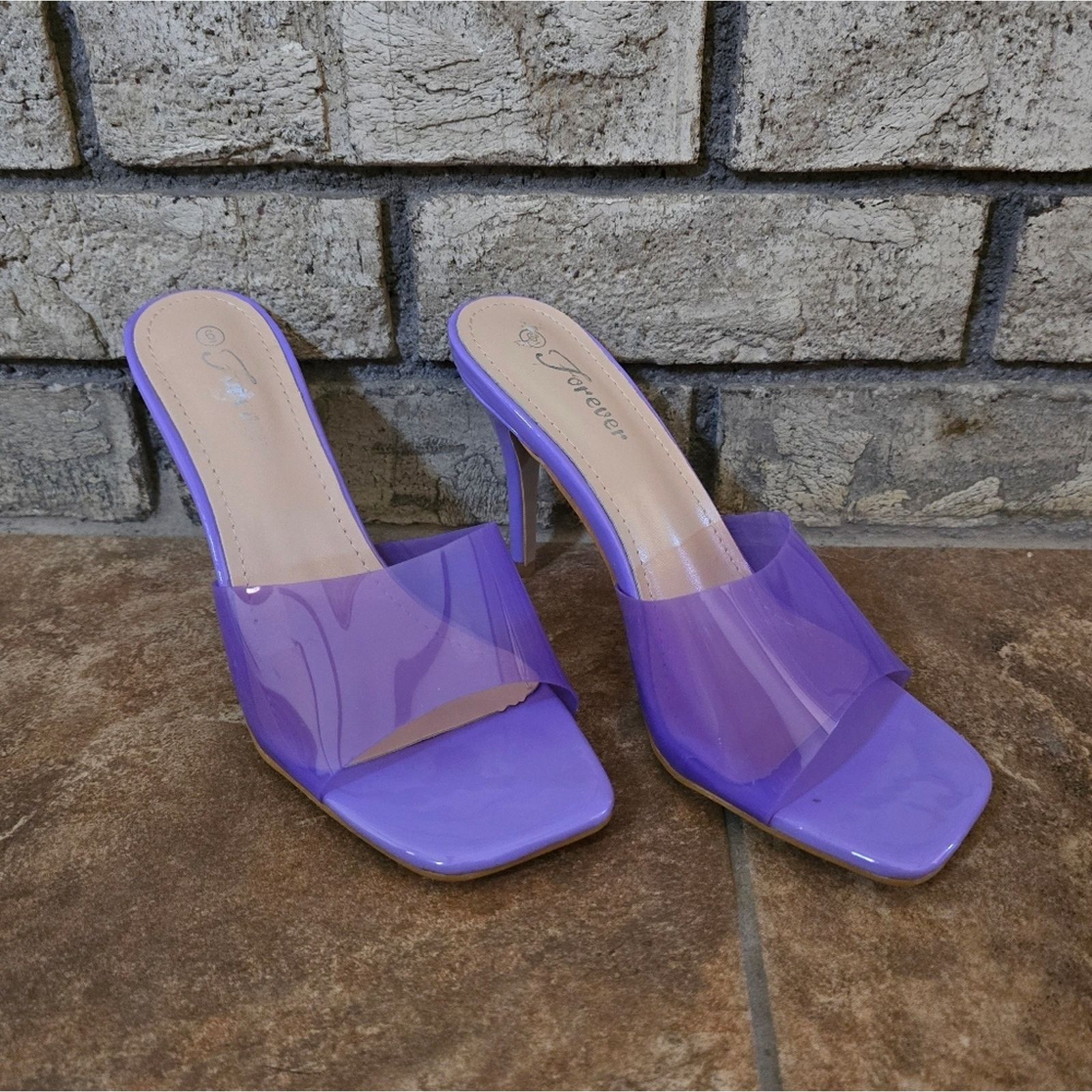 Forever 21 Amethyst | FOREVER | Crest Kitten Heels Size US 6 / IT 36 - 2 Thumbnail