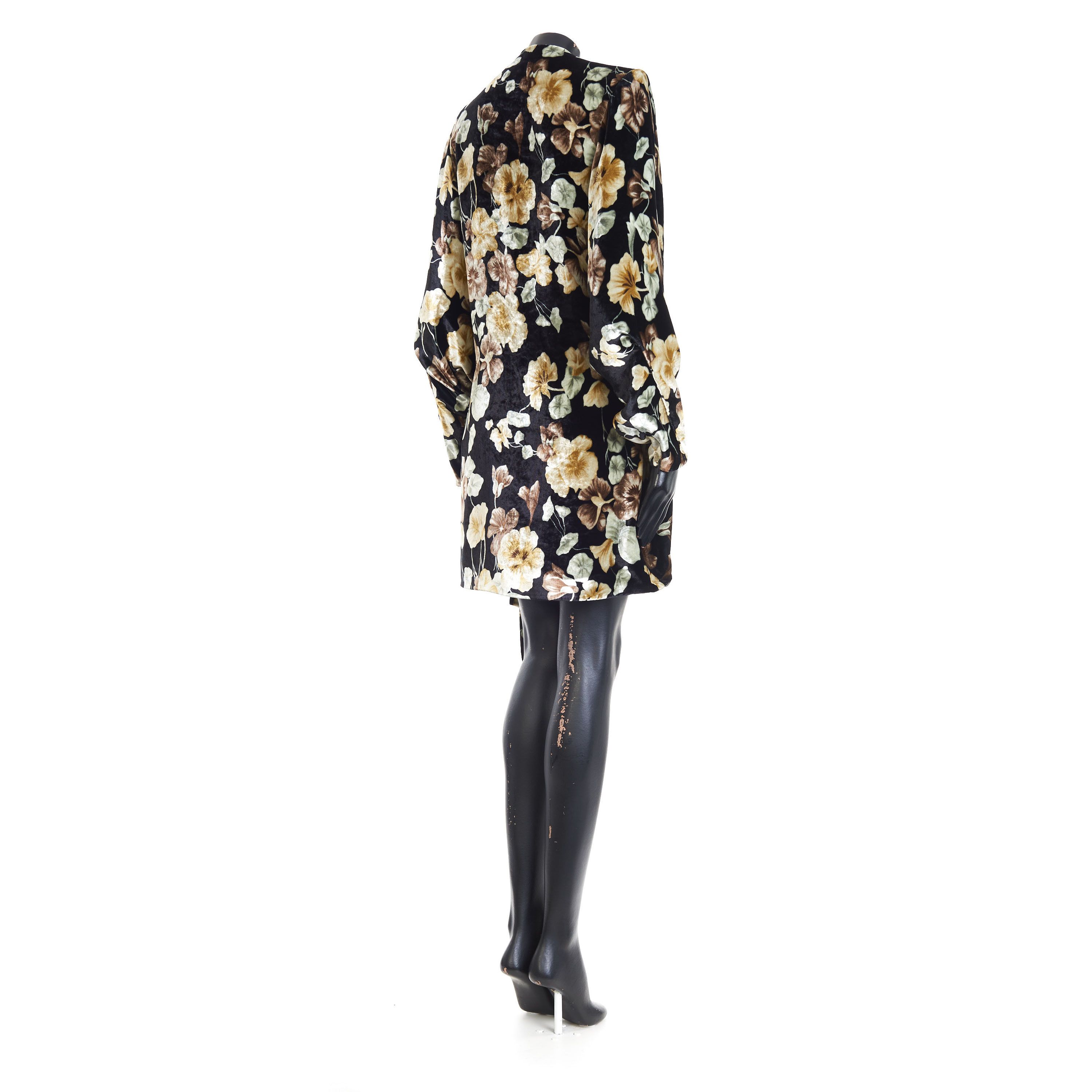 Saint Laurent Paris Draped Dress In Floral Velvet Size M / US 6-8 / IT 42-44 - 6 Thumbnail