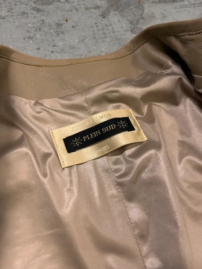 Vintage 2000s Plein Sud Beige Python Leather Jacket Size M / US 6-8 / IT 42-44 - 9 Thumbnail