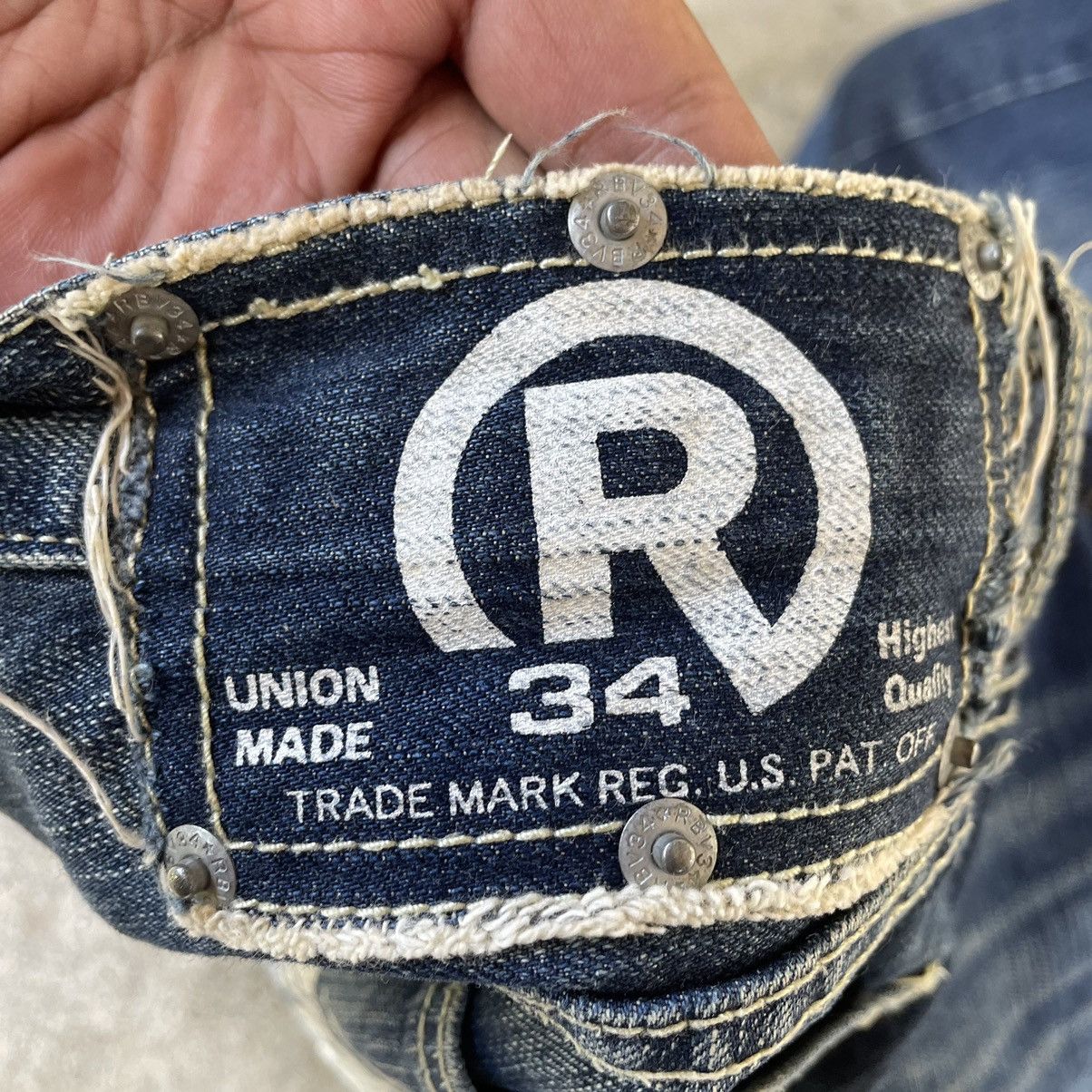 Japanese Brand 🔥🇯🇵Real BVoice Stoned Washed Water Warrior Distress Jeans Size US 31 - 13 Thumbnail