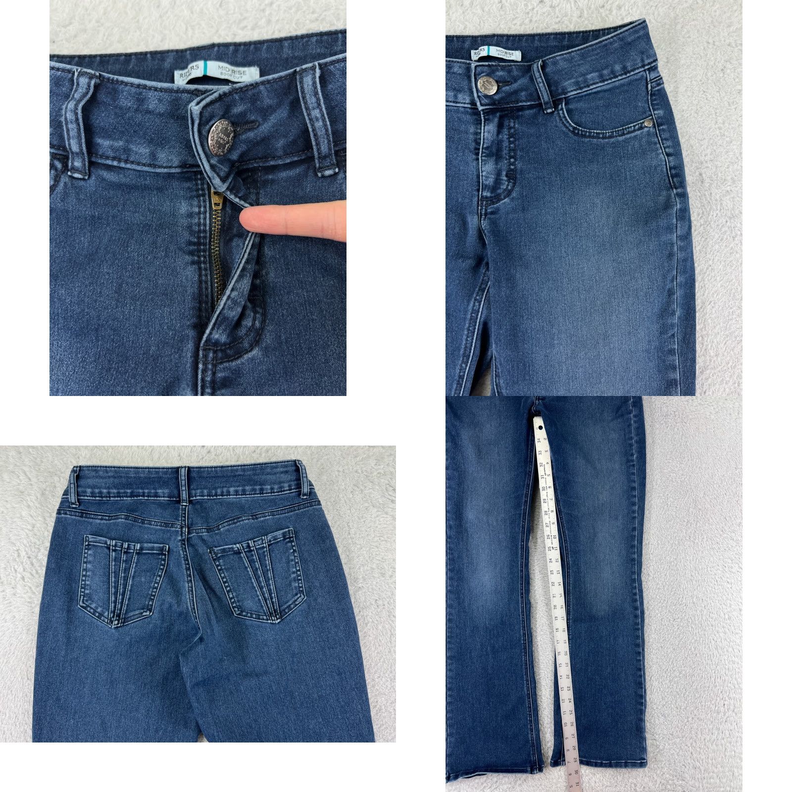 Lee Lee Jeans Riders By Lee Denim Bootscut Jeans for Women 28 Blue Cotton Blend 5-Pocket Embroidered Logo Mid Rise Size 28" / US 6 / IT 42 - 8 Thumbnail