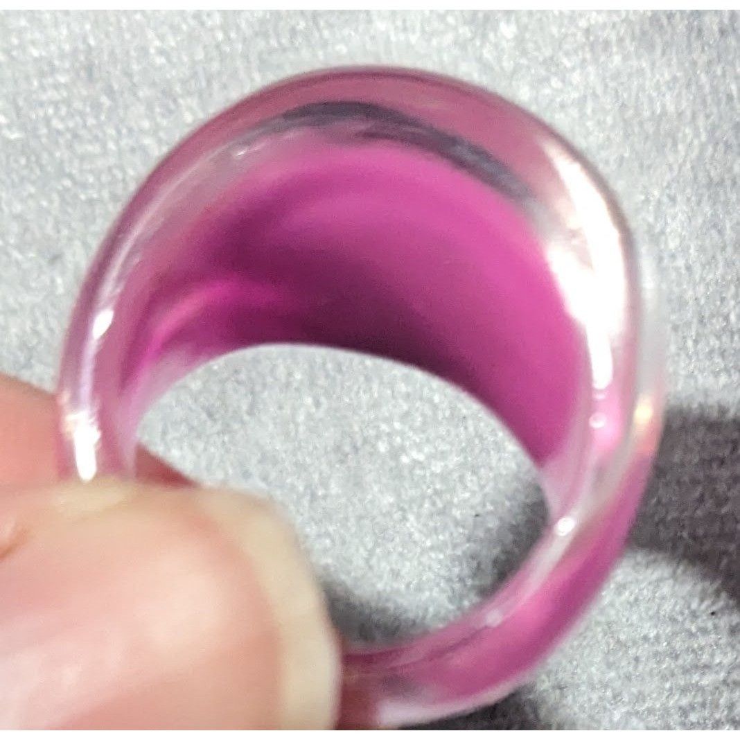 Other Chunky Pink And Black Bubblegum Abstract Ring Size 6 1/4 Size ONE SIZE - 16 Thumbnail
