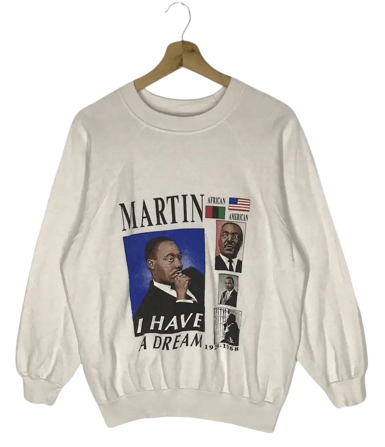 Vintage Vintage 80's Martin Luther King Sweatshirts Size US L / EU 52-54 / 3 - 1 Thumbnail
