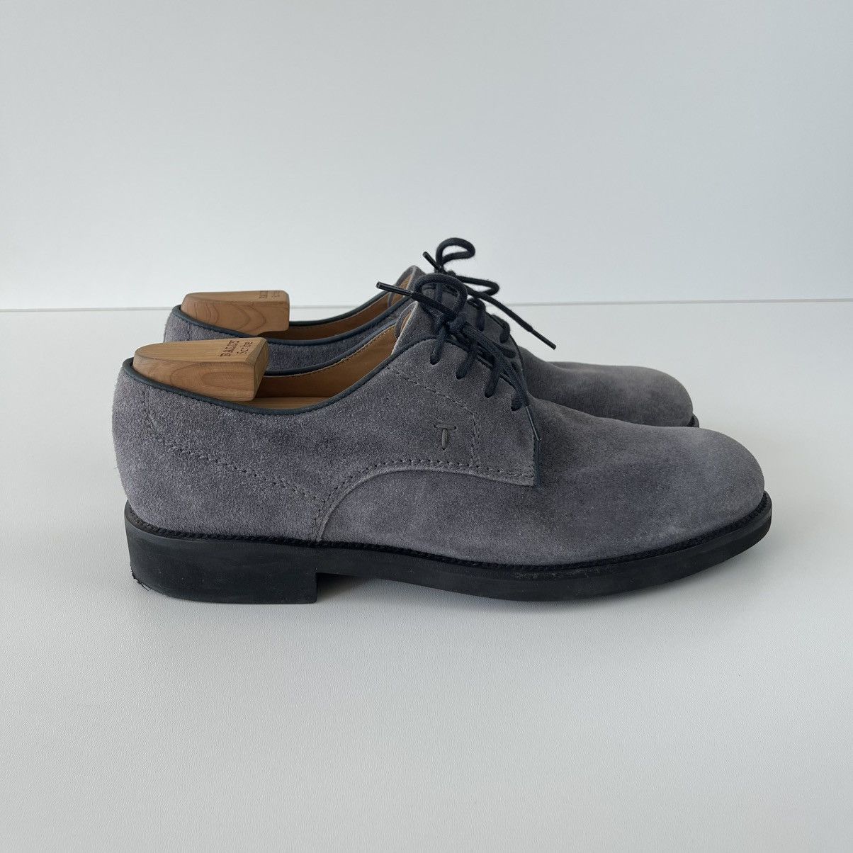 Tod's Tod’s Suede Derby Light Nubuk Oxford Shoes Light Blue Italy Size US 10 / EU 43 - 5 Thumbnail