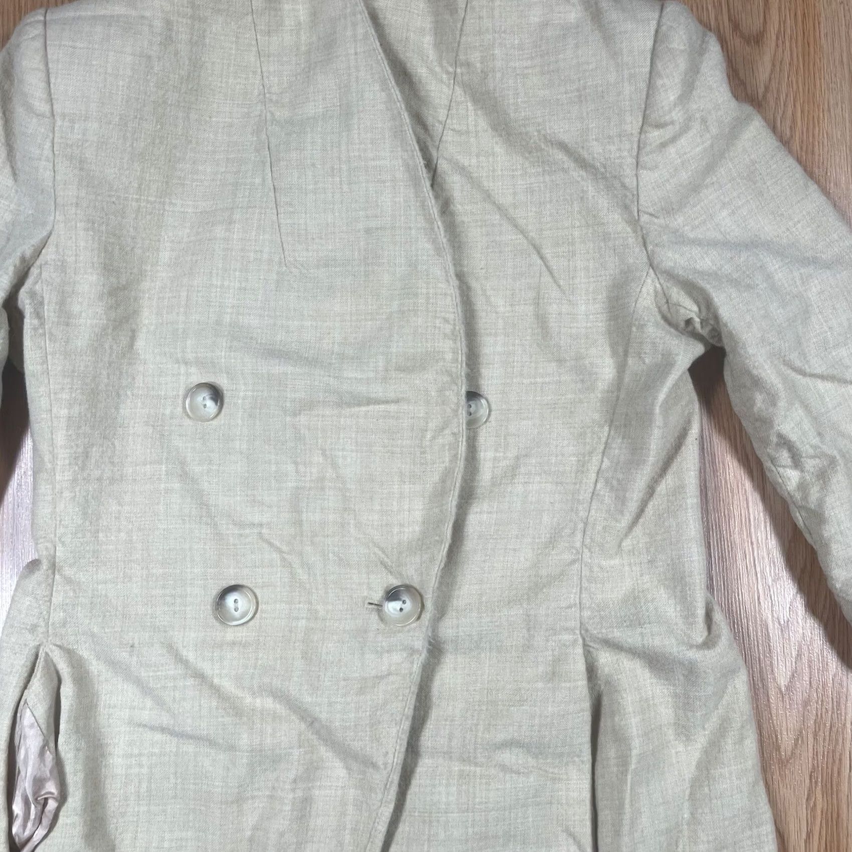Jones New York Jones New York Blazer Womens 10 Beige 100% Wool Lined Double Breasted Jacket Blazer Womens 10 Beige Wool Lined Double Breasted Size L / US 10 / IT 46 - 2 Thumbnail