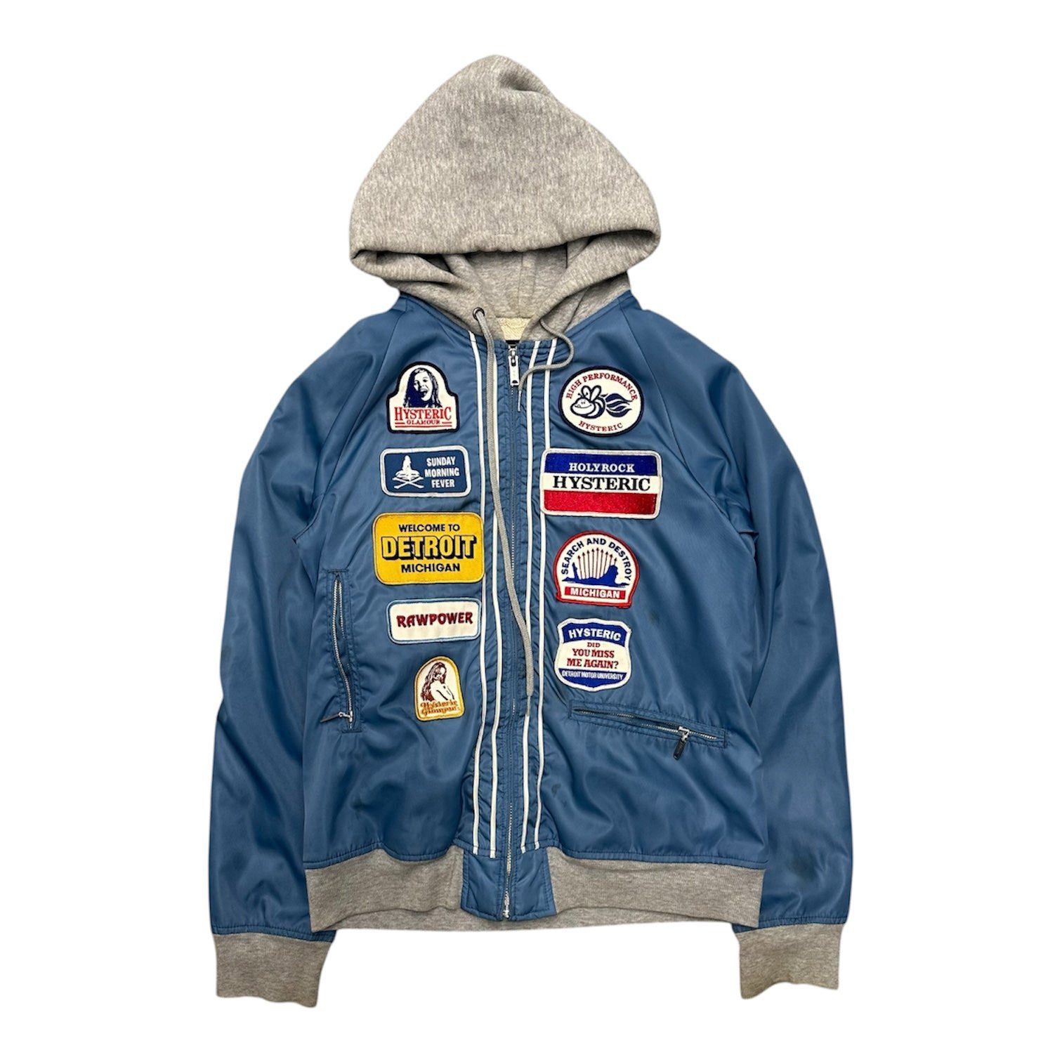 Hysteric Glamour HYSTERIC GLAMOUR PATCH WORK NYLON ZIP UP JACKET